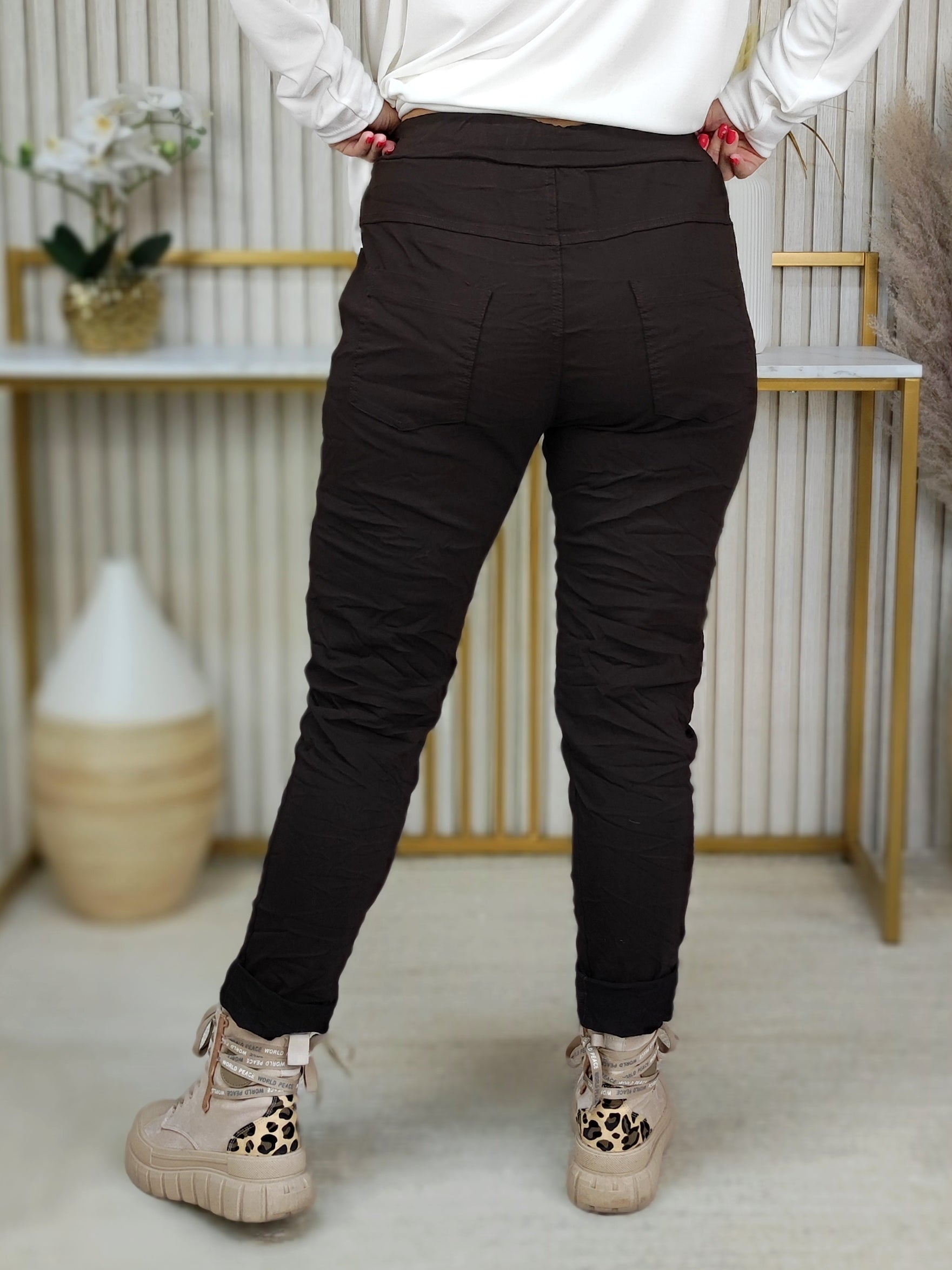 Stretchhose/Joggpant schoko (36-42)