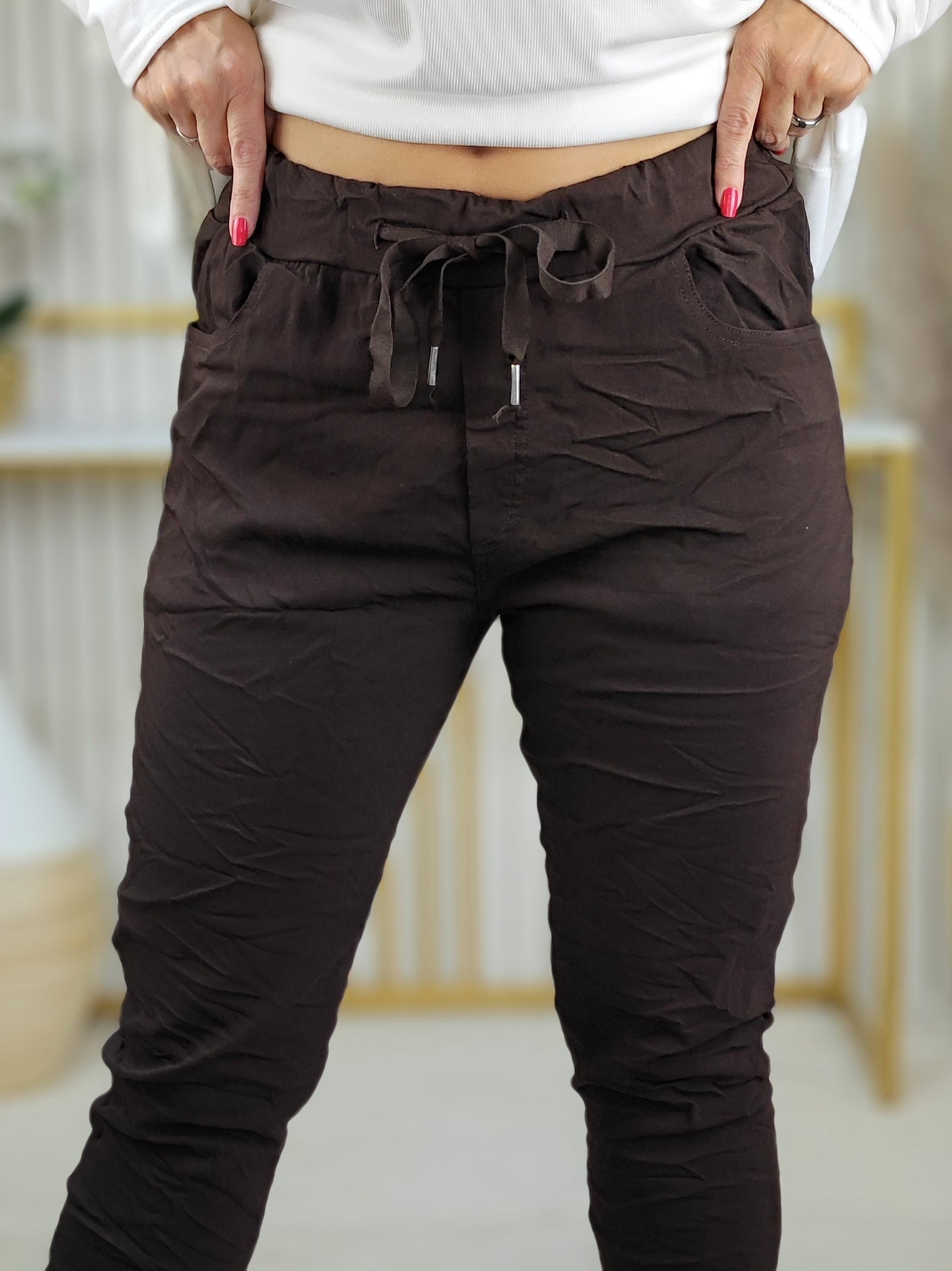 Stretchhose/Joggpant schoko (36-42)