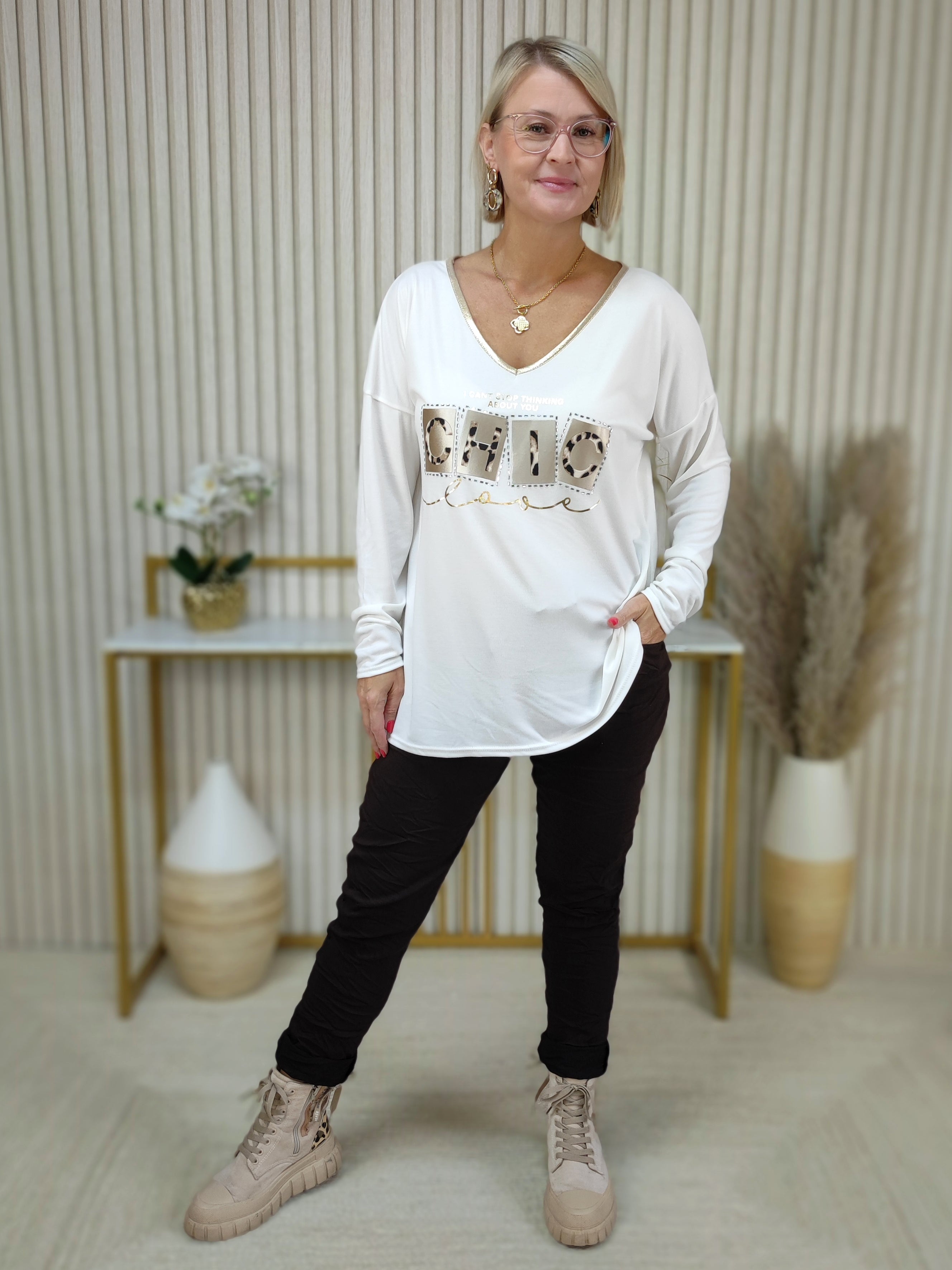 Langarmshirt "Chic" weiss (36-42/44)