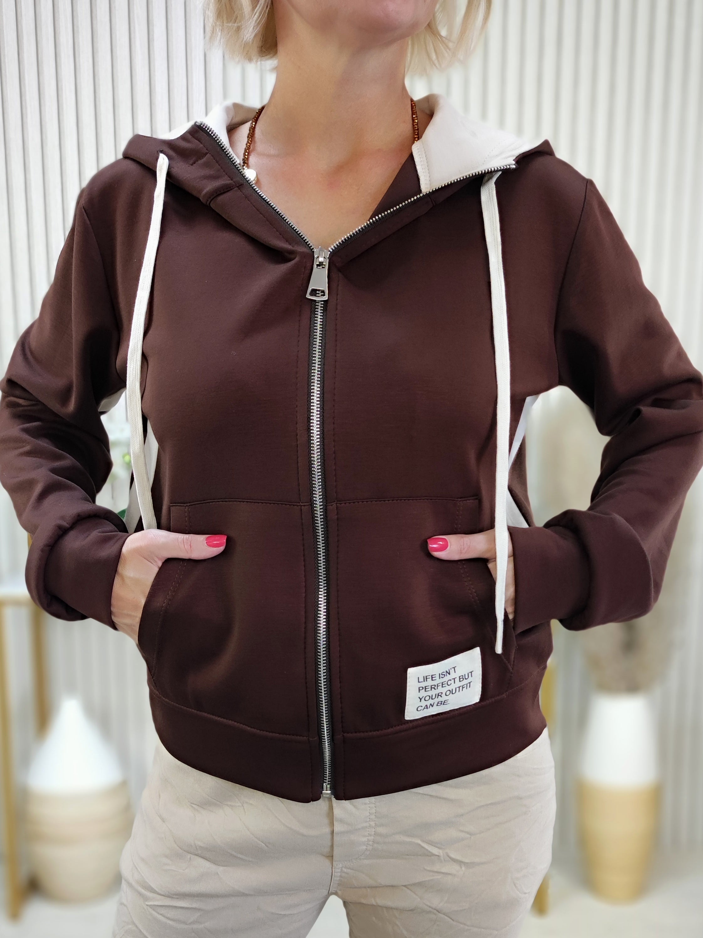 Sweat Jacke schoko (36-42)