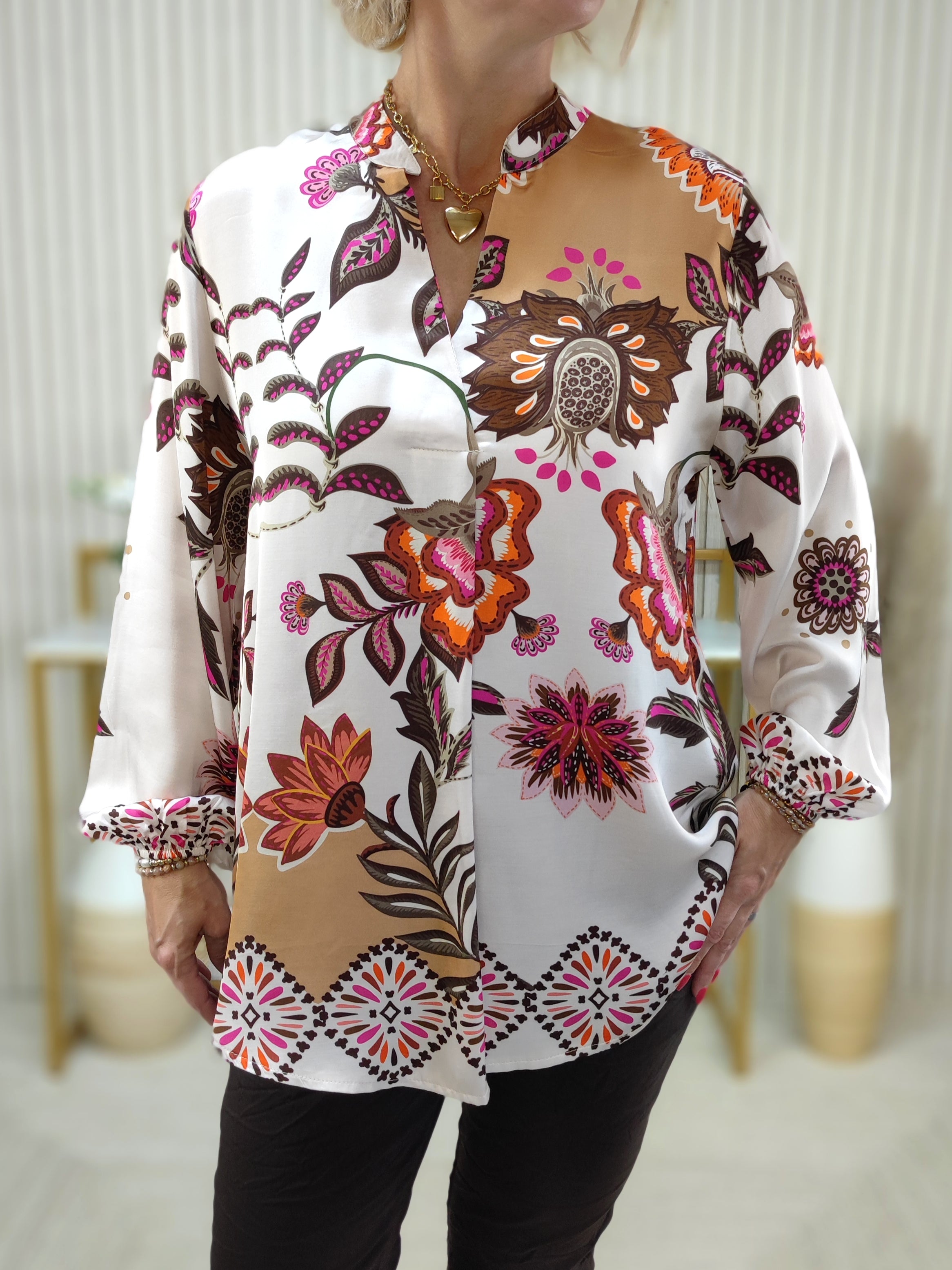 Gemusterte Bluse "Annika" (38-42)