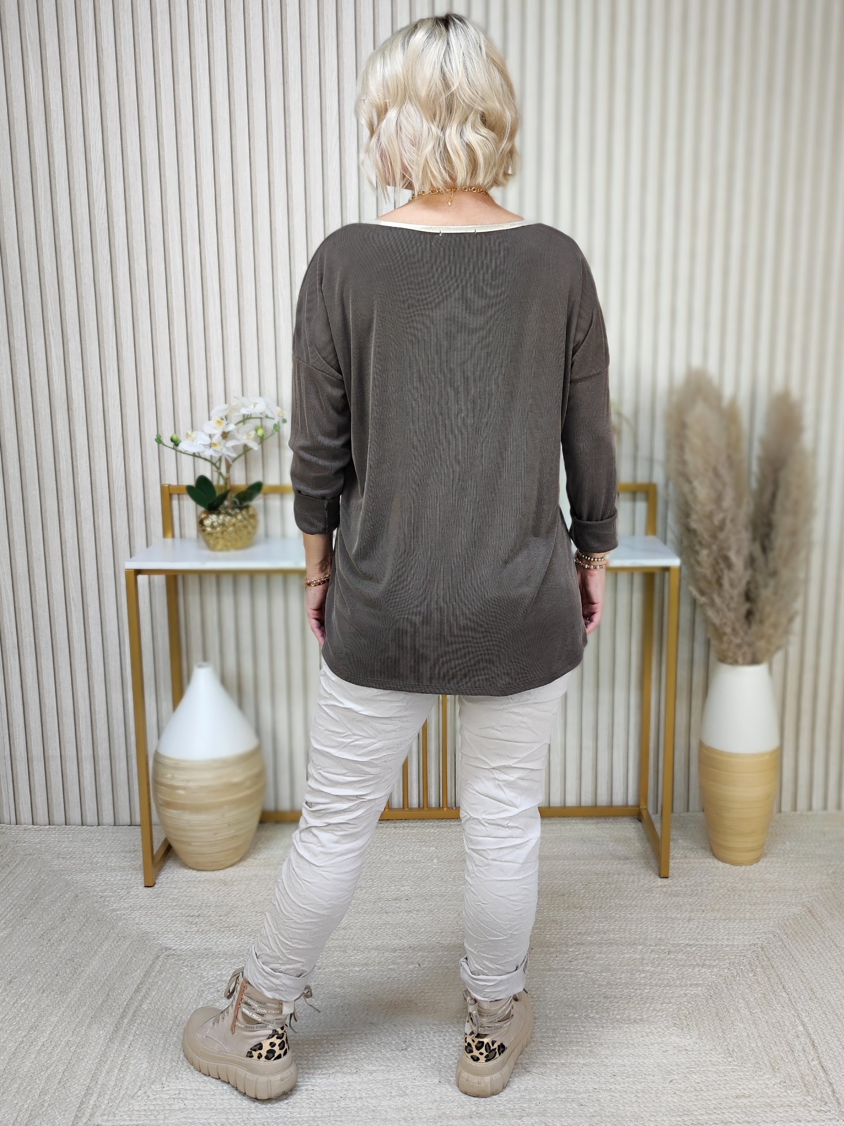Langarmshirt "Animal Print" schoko (38-42/44)