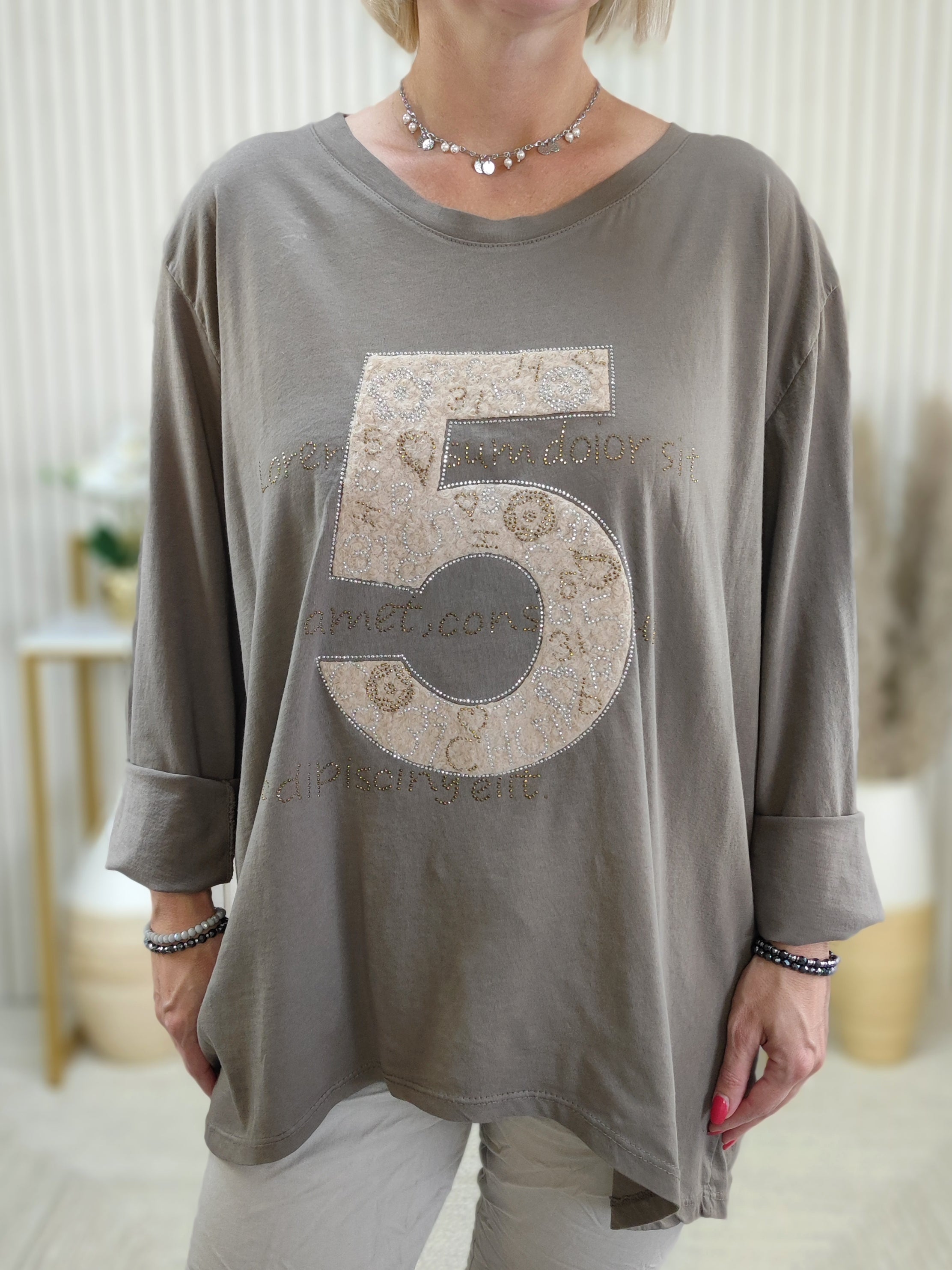 Langarmshirt "Five" mud (38-44)