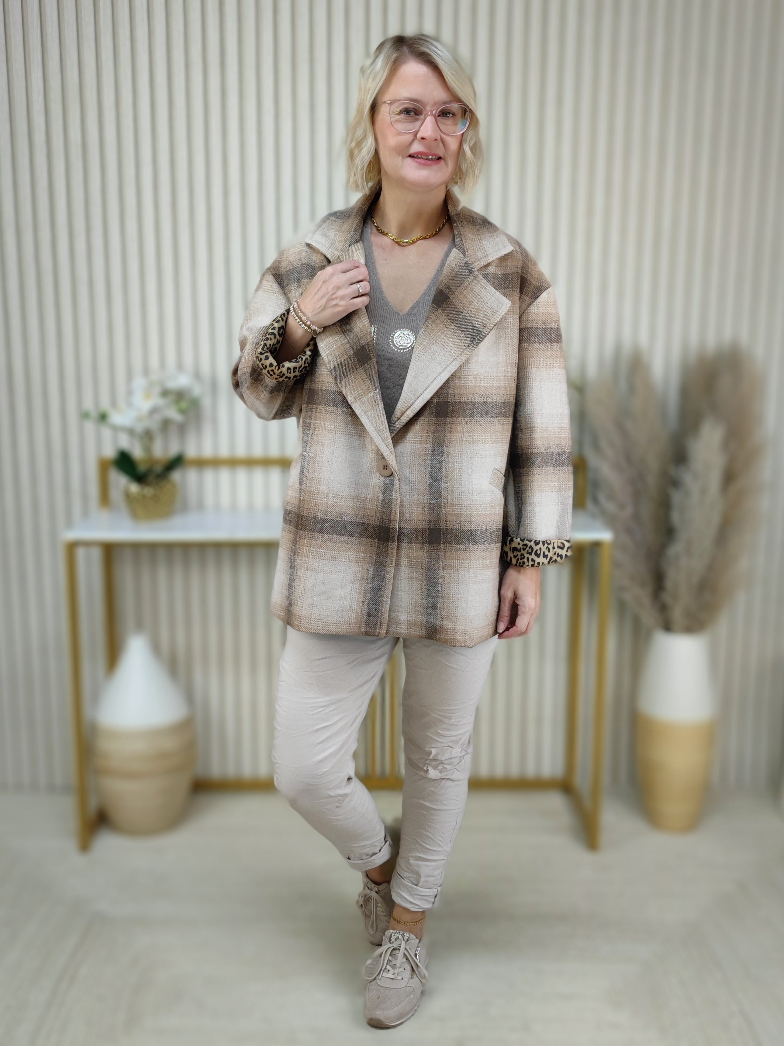 Jacke "Emily" braun/beige (38-44)