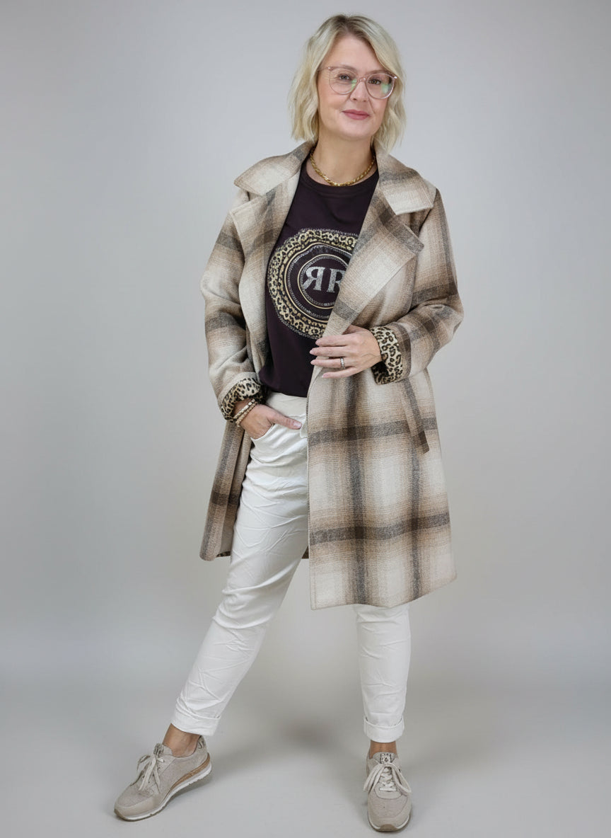 Mantel "Emily" braun/beige (36-40/42)
