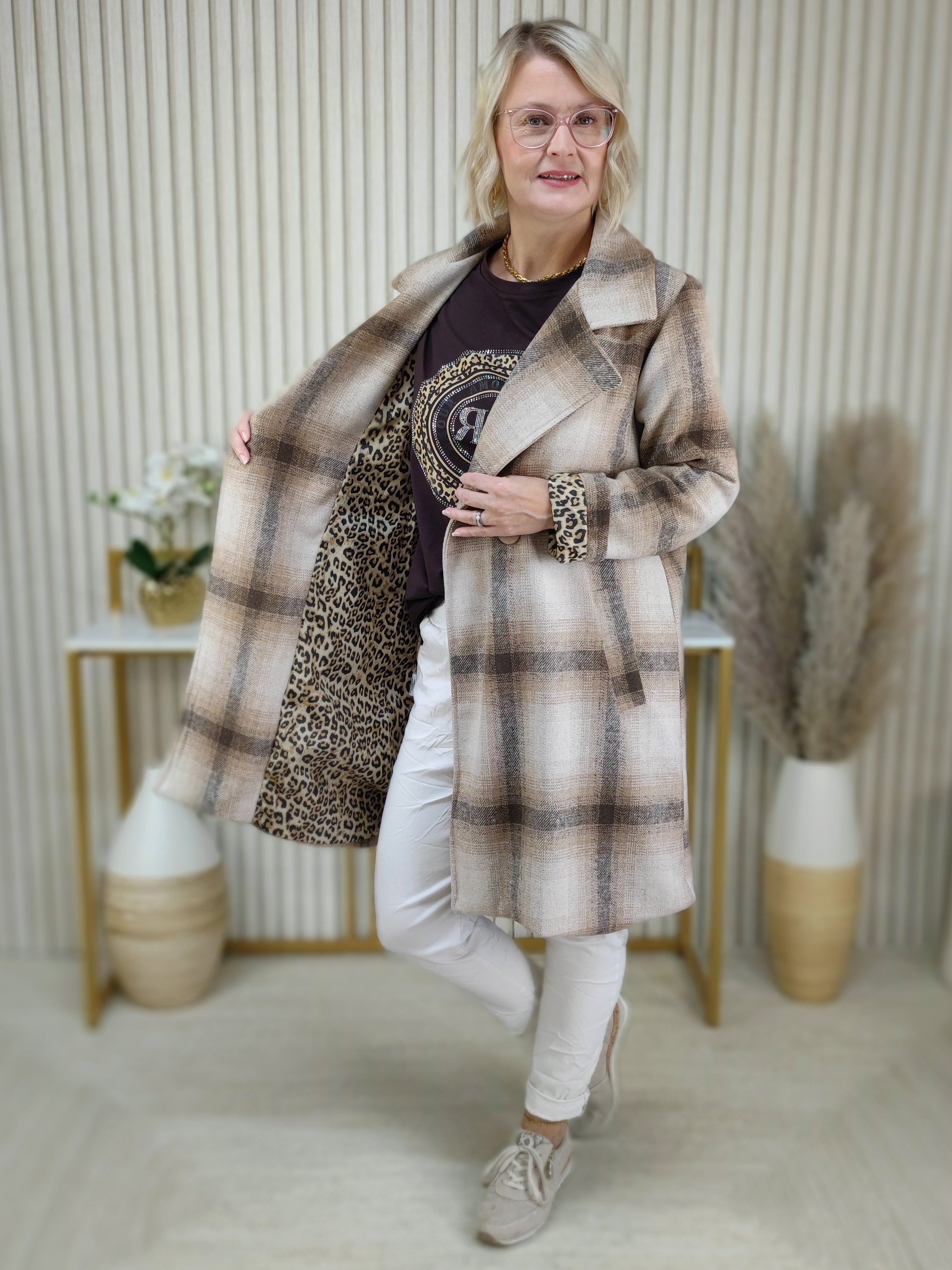 Mantel "Emily" braun/beige (36-40/42)