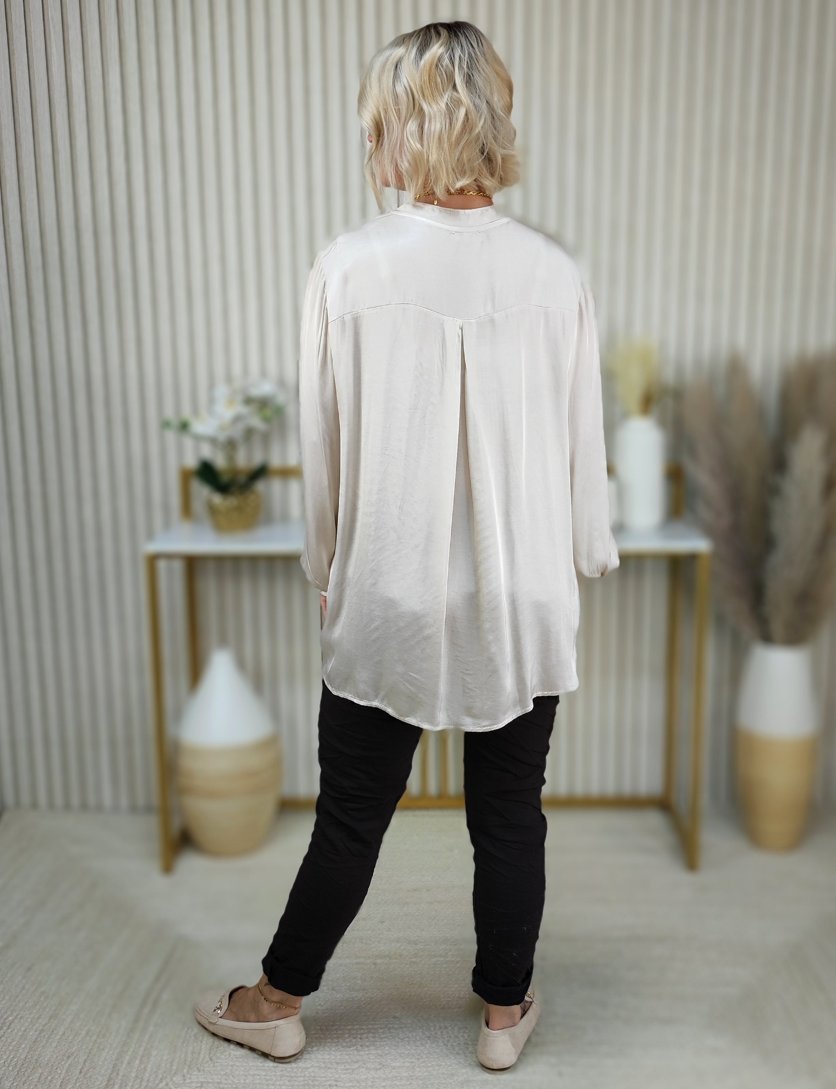 Bluse einfarbig beige (40-44)