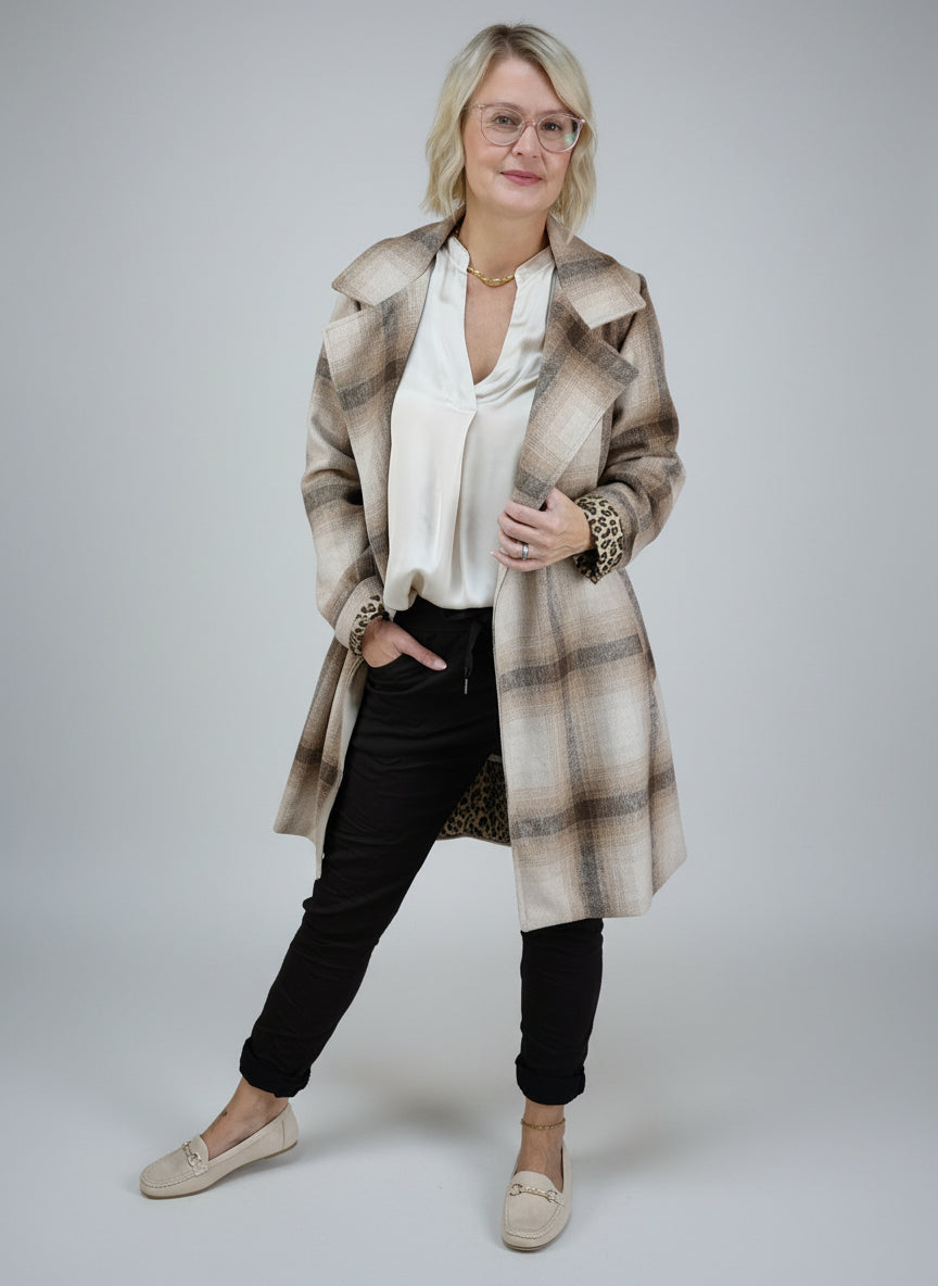 Mantel "Emily" braun/beige (36-40/42)