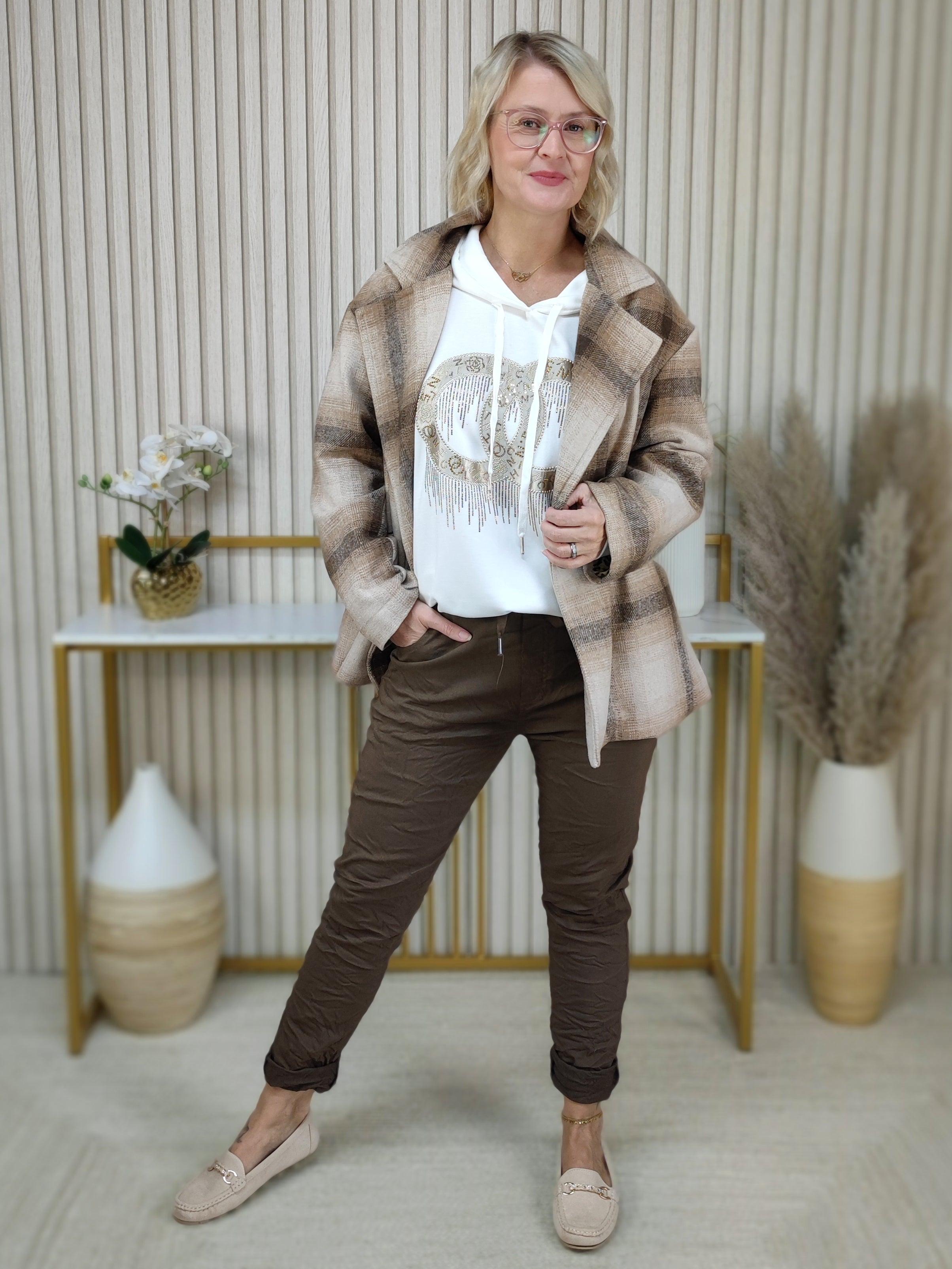 Sweatshirt/Hoodie "Circle" weiss (36-42)