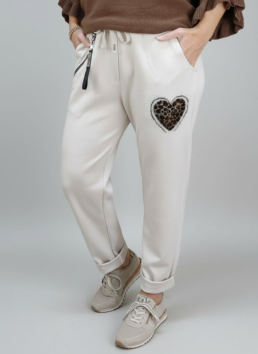 Stoffhose Leoherz hellbeige (36-42)