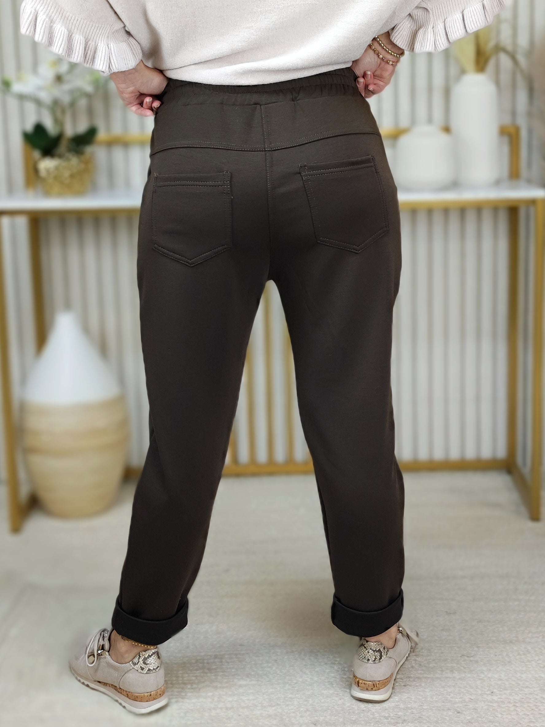 Stoffhose Leoherz schoko (36-42)