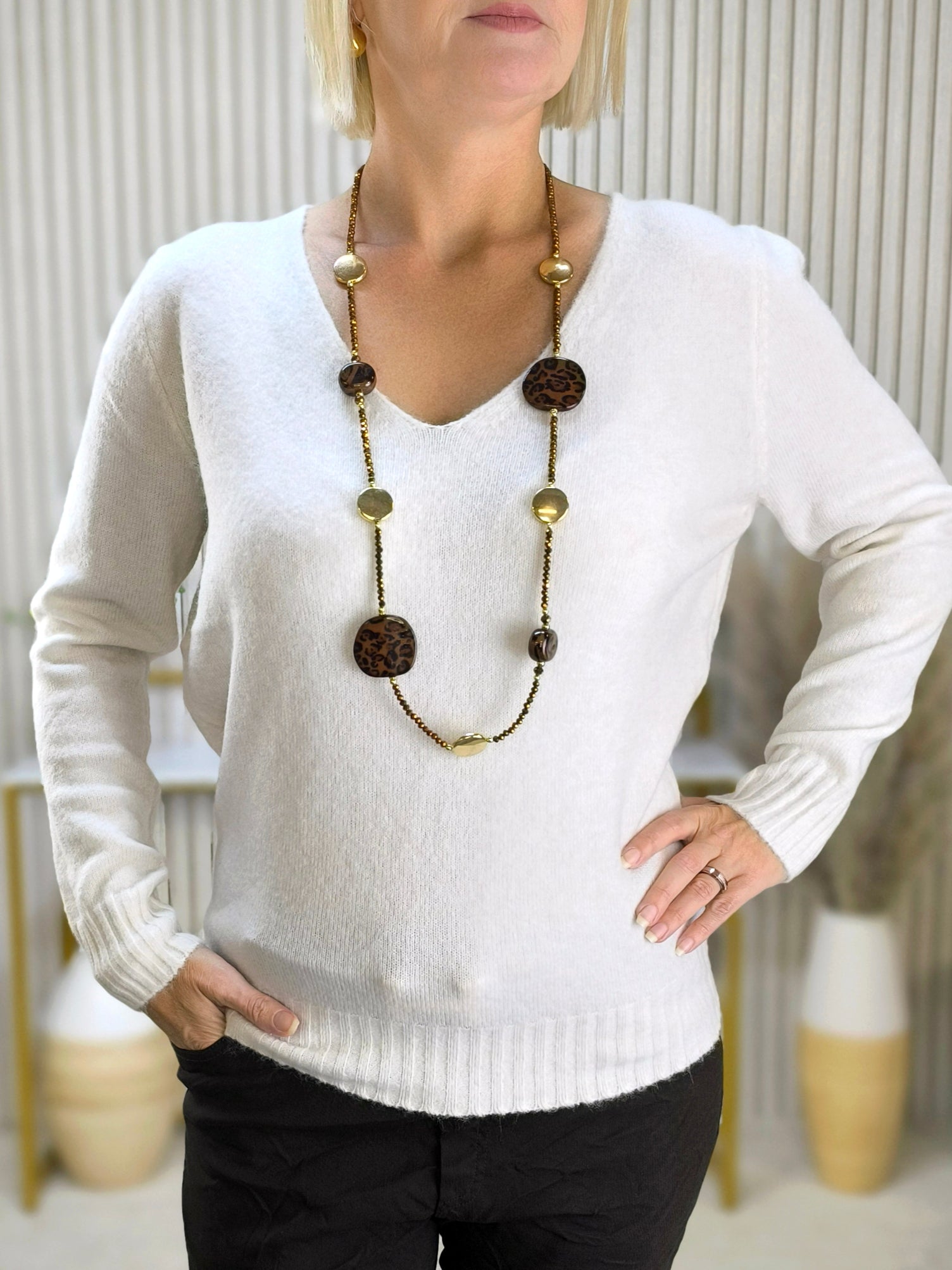 Basic Pullover wollweiss (36-42)