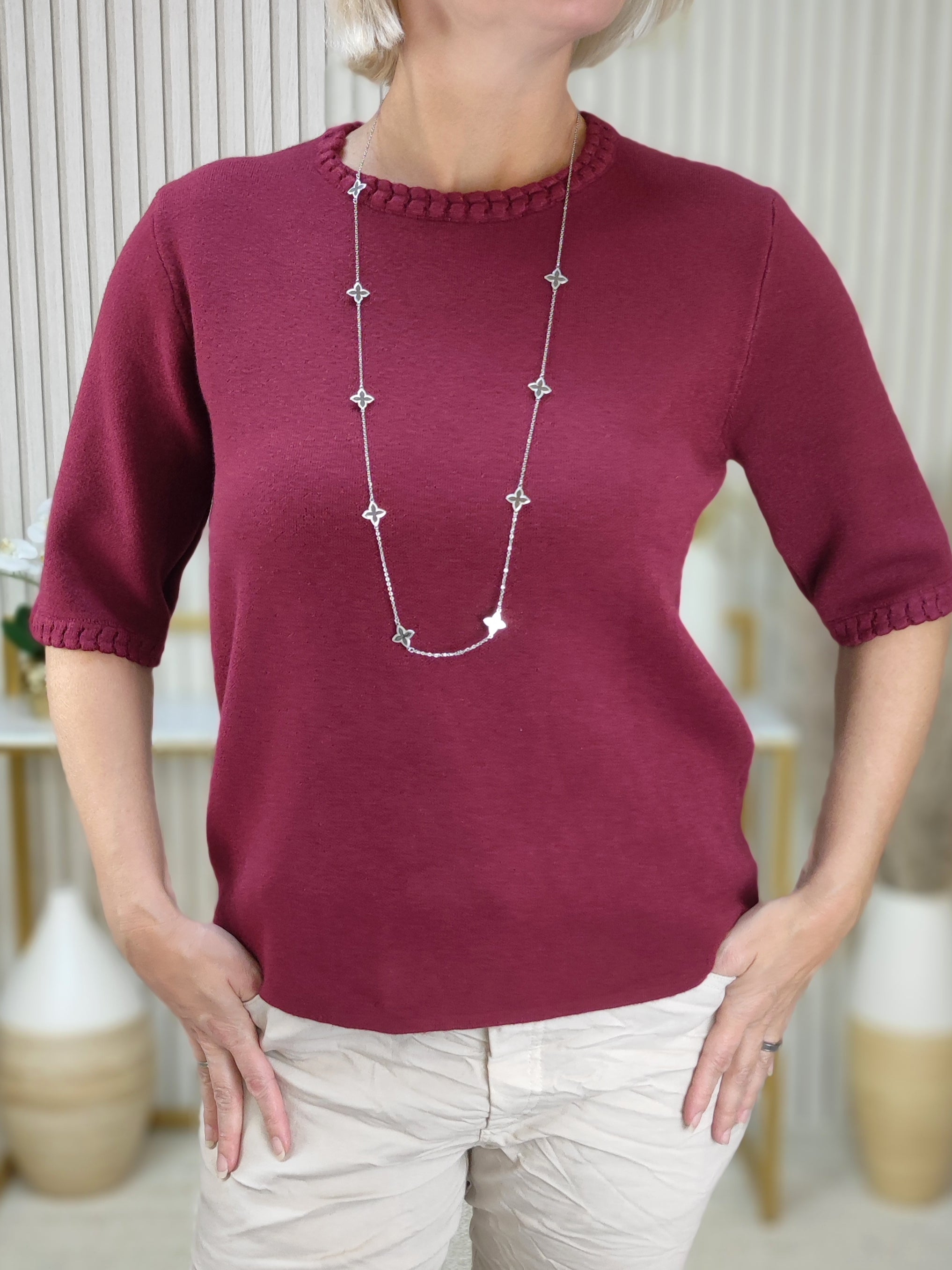 Pullover "Maja" unifarben vino (36-42)