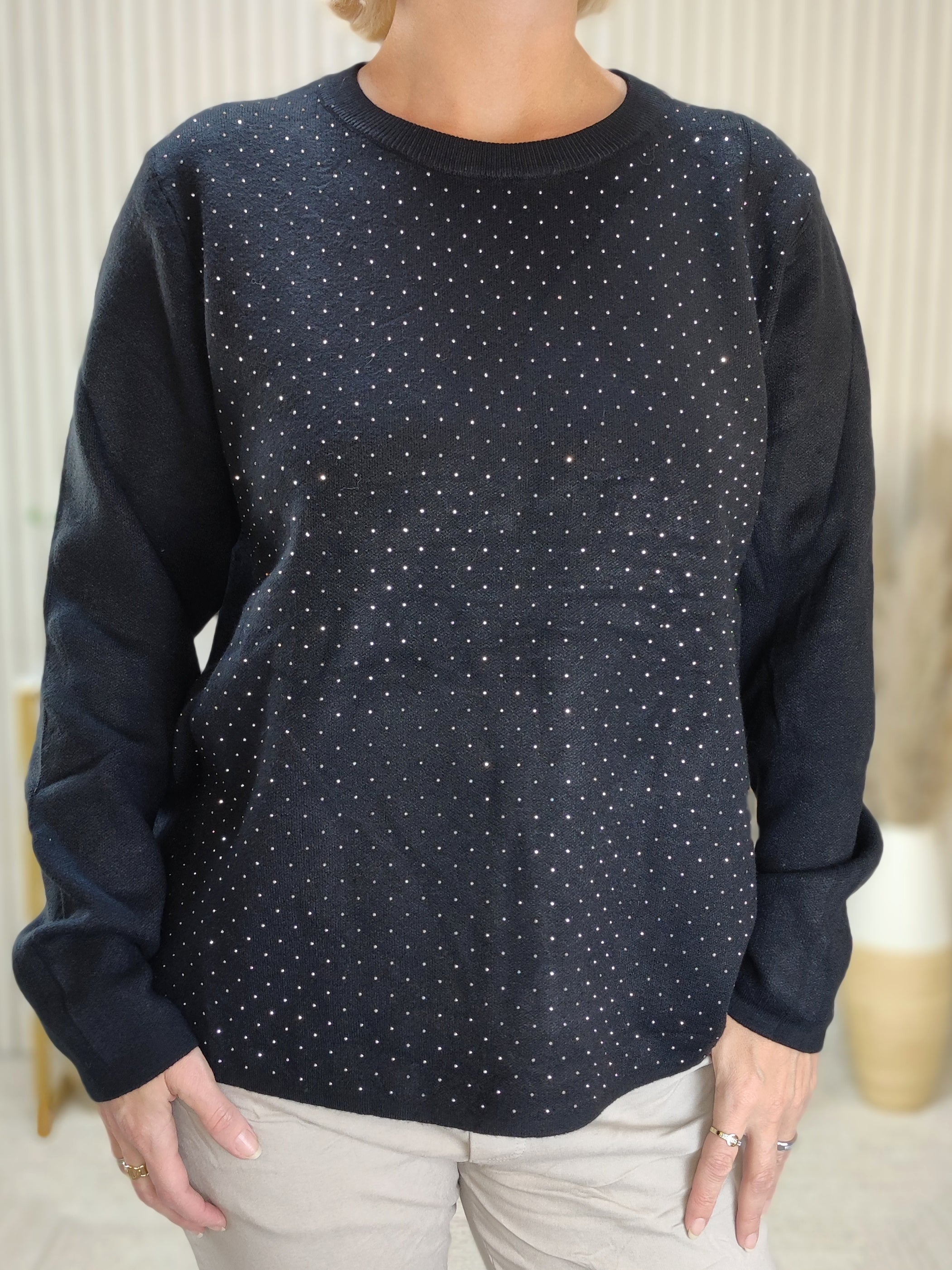 Feinstrickpullover "Star" in schwarz (36-42/44)