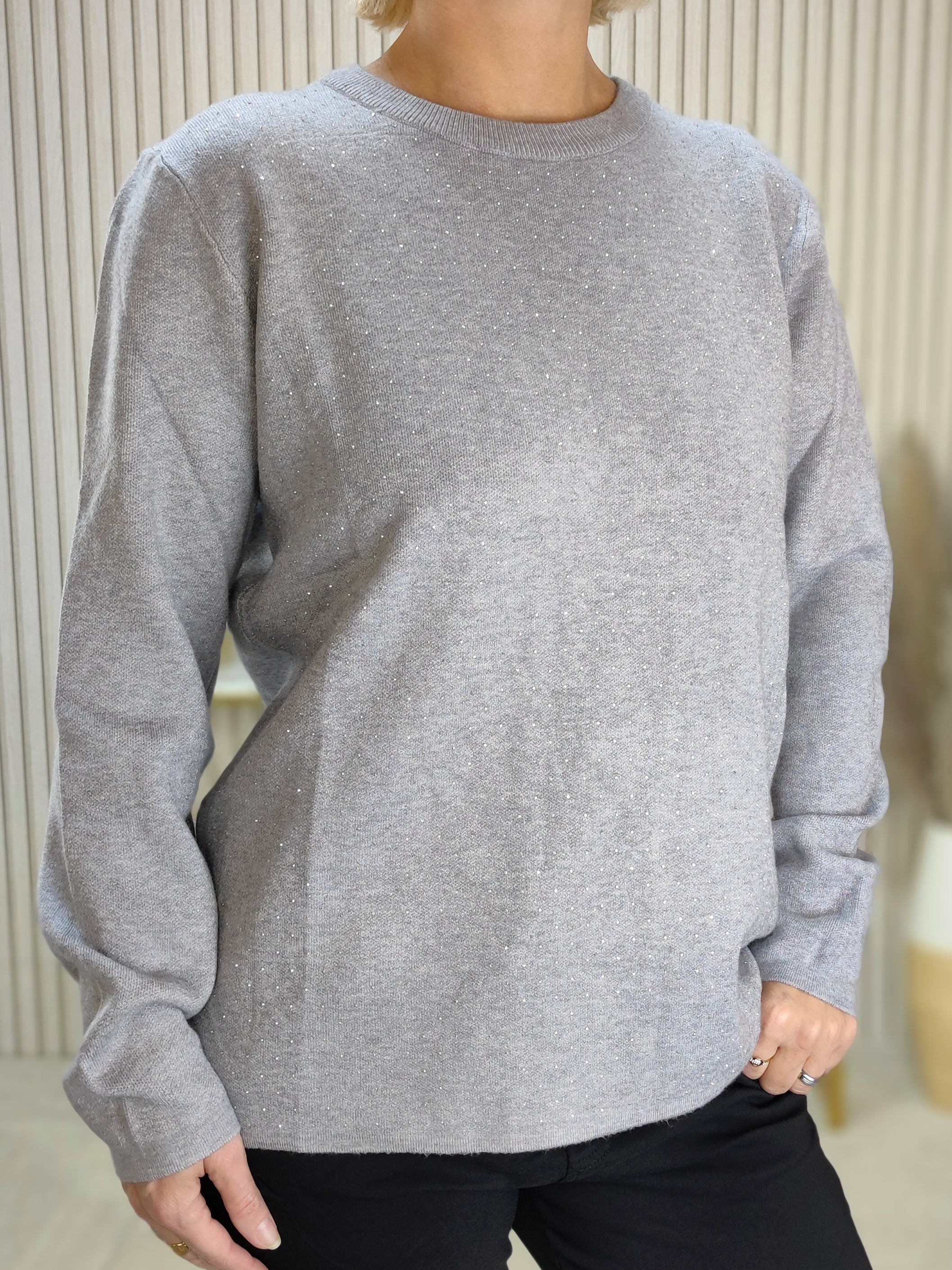 Feinstrickpullover "Star" in grau (36-42/44)