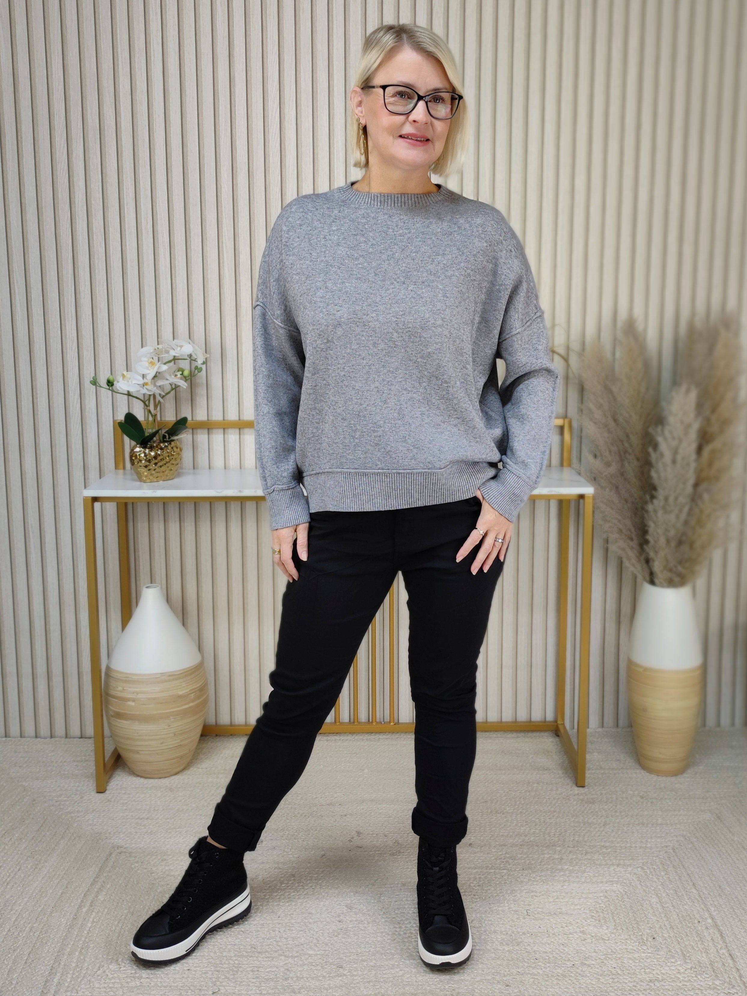 Feinstrickpullover "Stella" in grau (38-44)