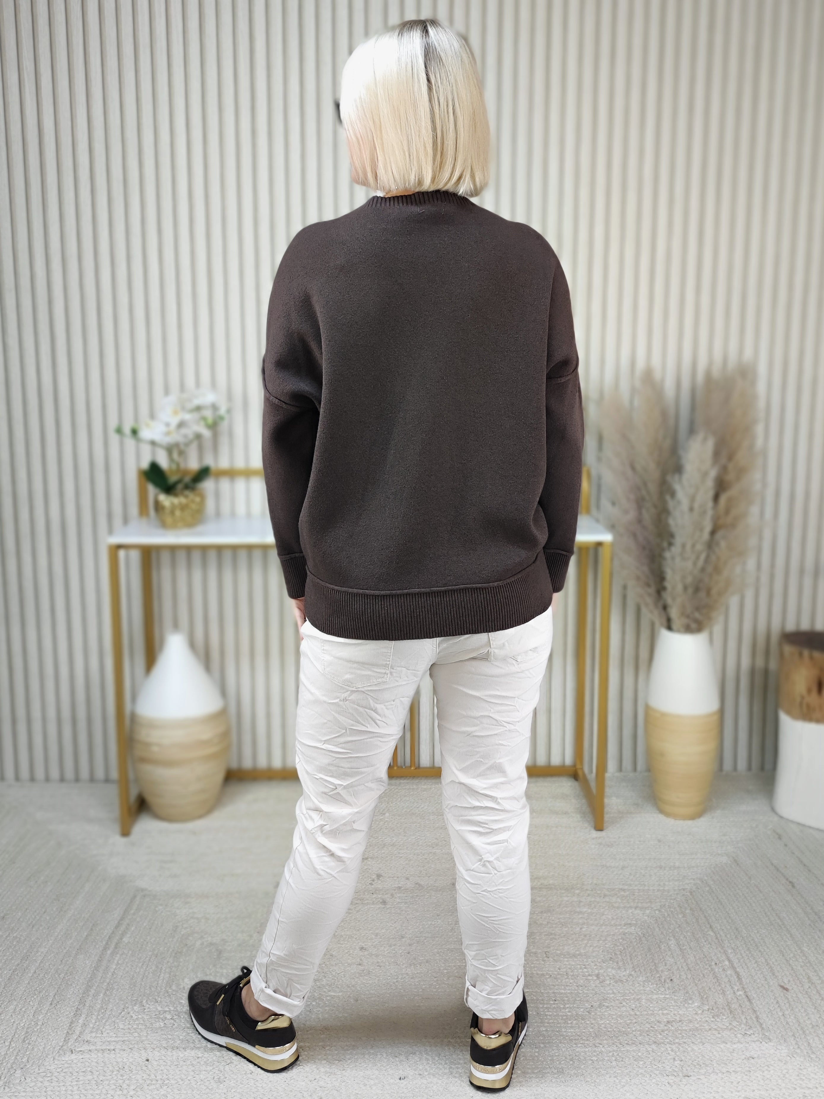 Feinstrickpullover "Stella" in schoko (38-44)