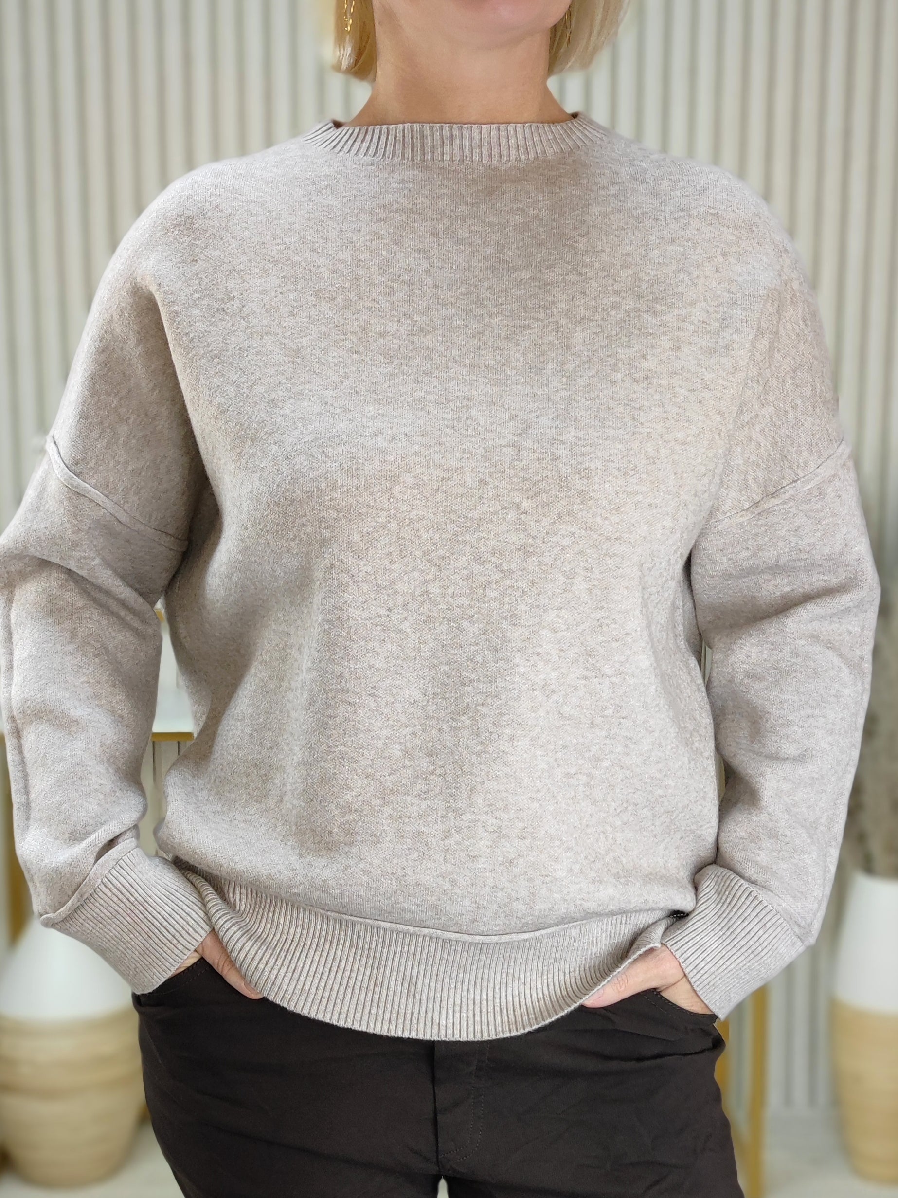 Feinstrickpullover "Stella" in beige (38-44)