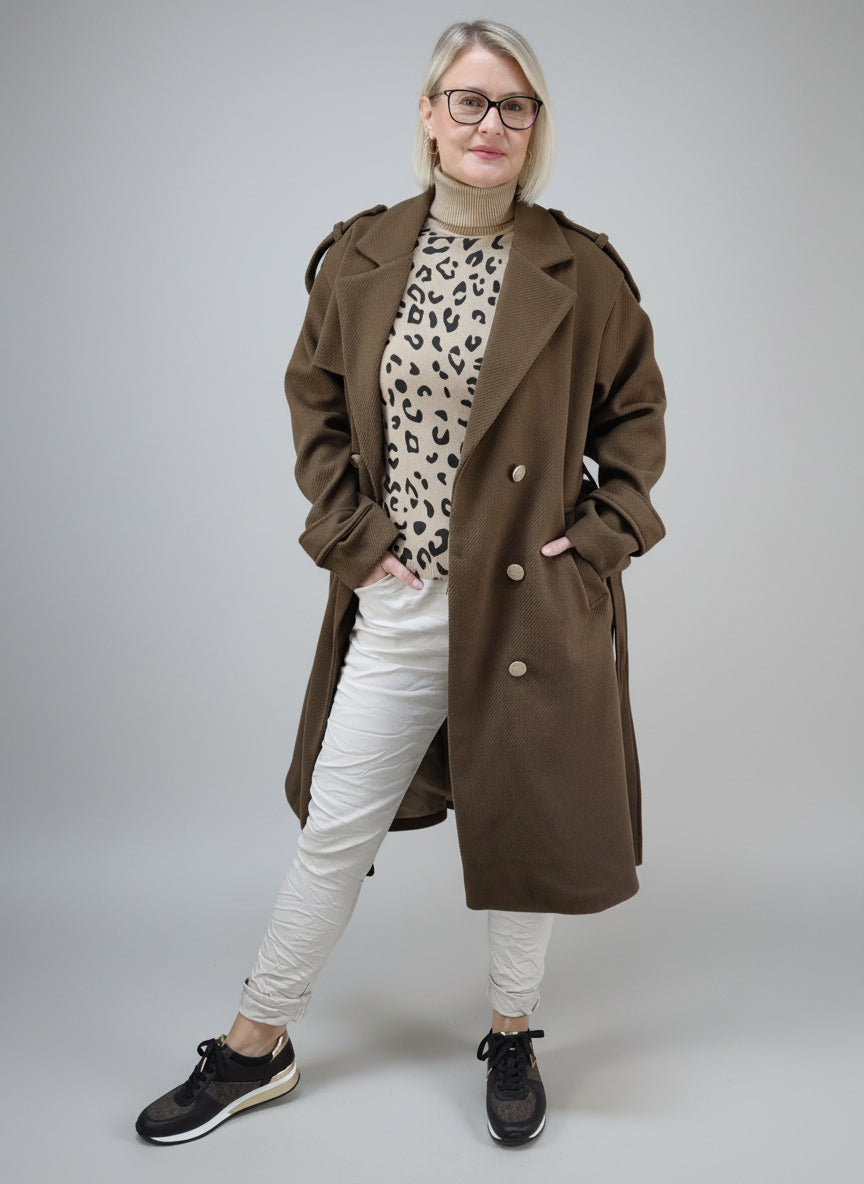 Weicher Mantel im Trenchcoat Style Braun (36-42/44)