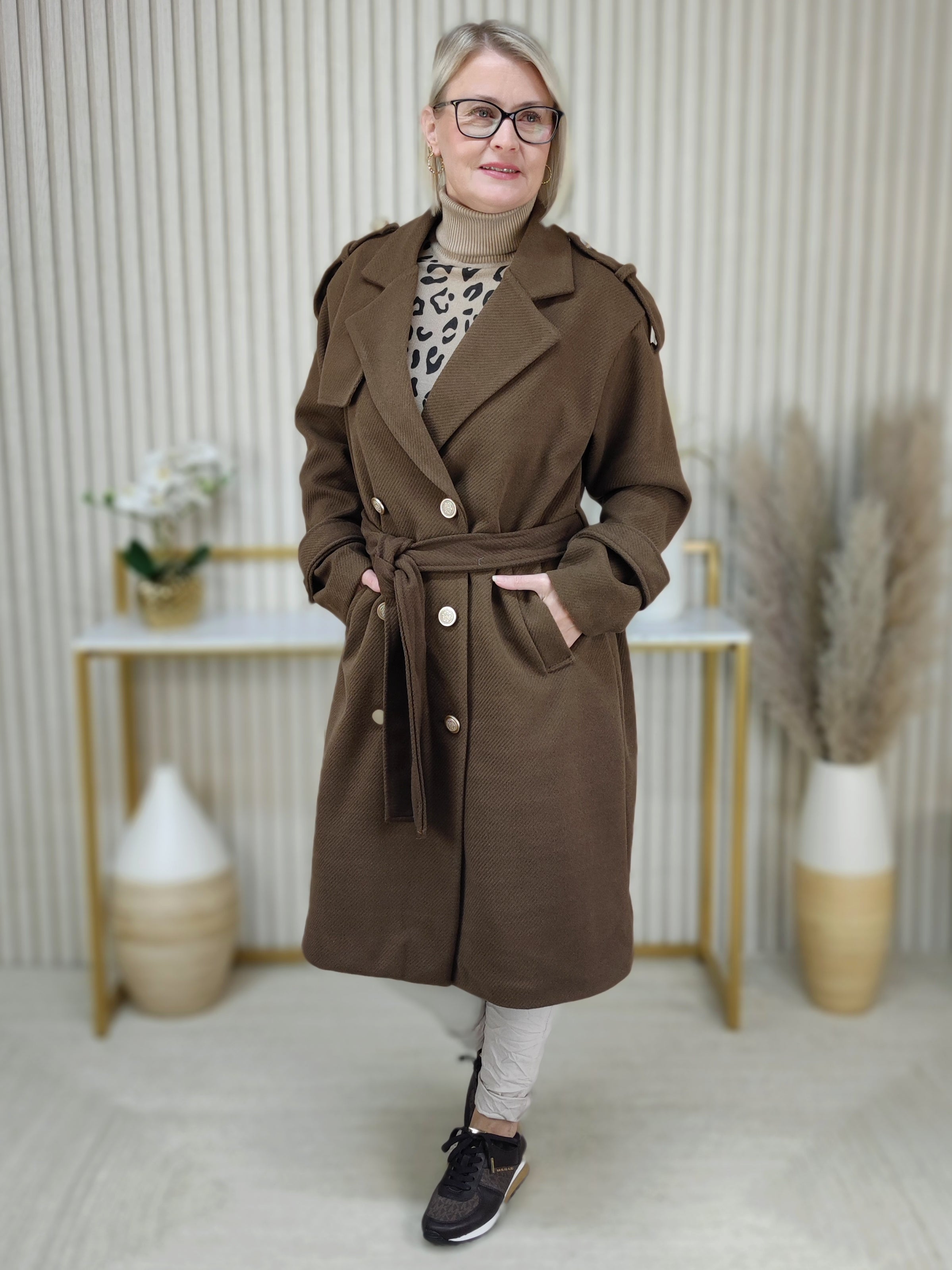 Weicher Mantel im Trenchcoat Style Braun (36-42/44)