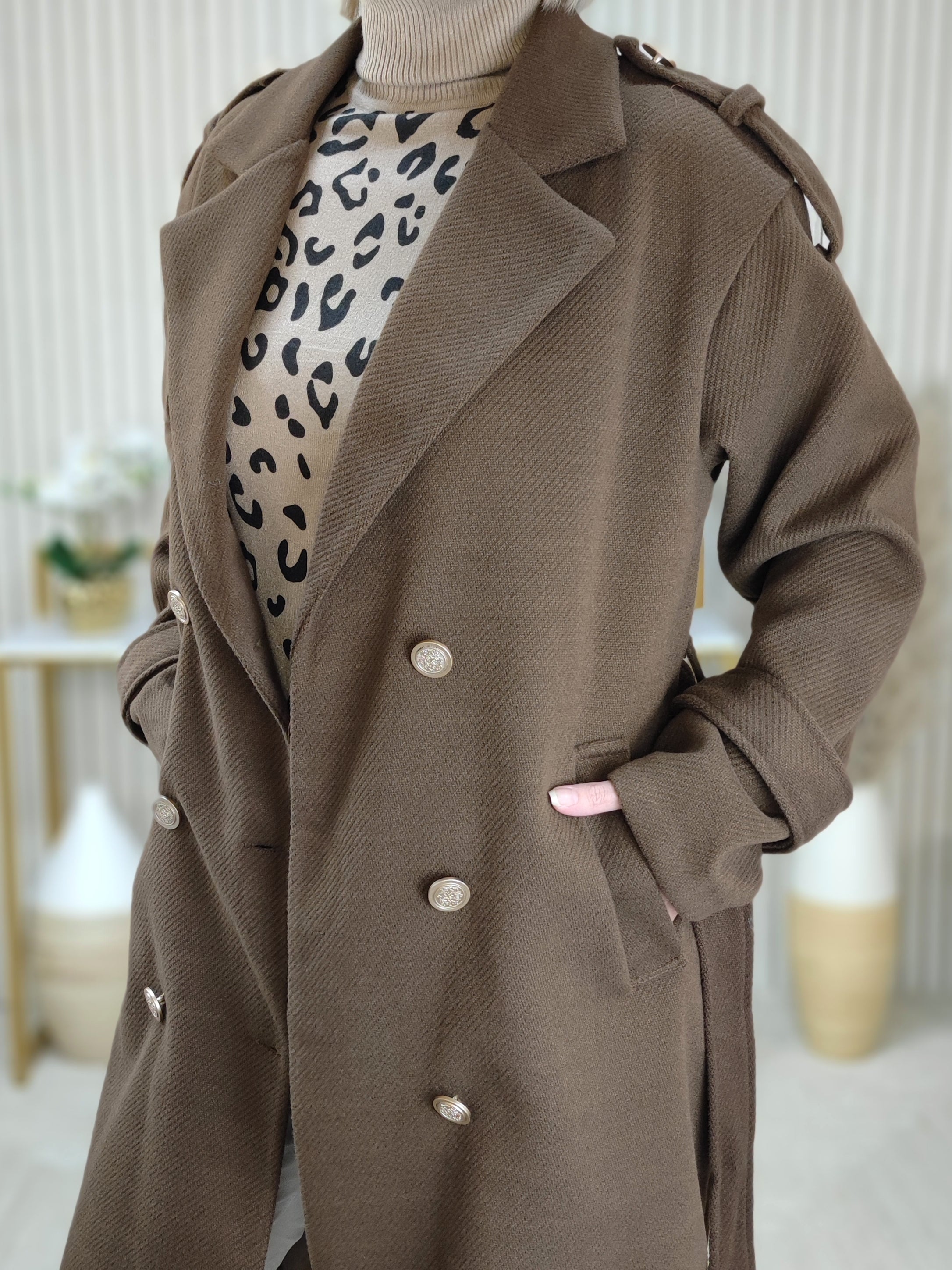 Weicher Mantel im Trenchcoat Style Braun (36-42/44)