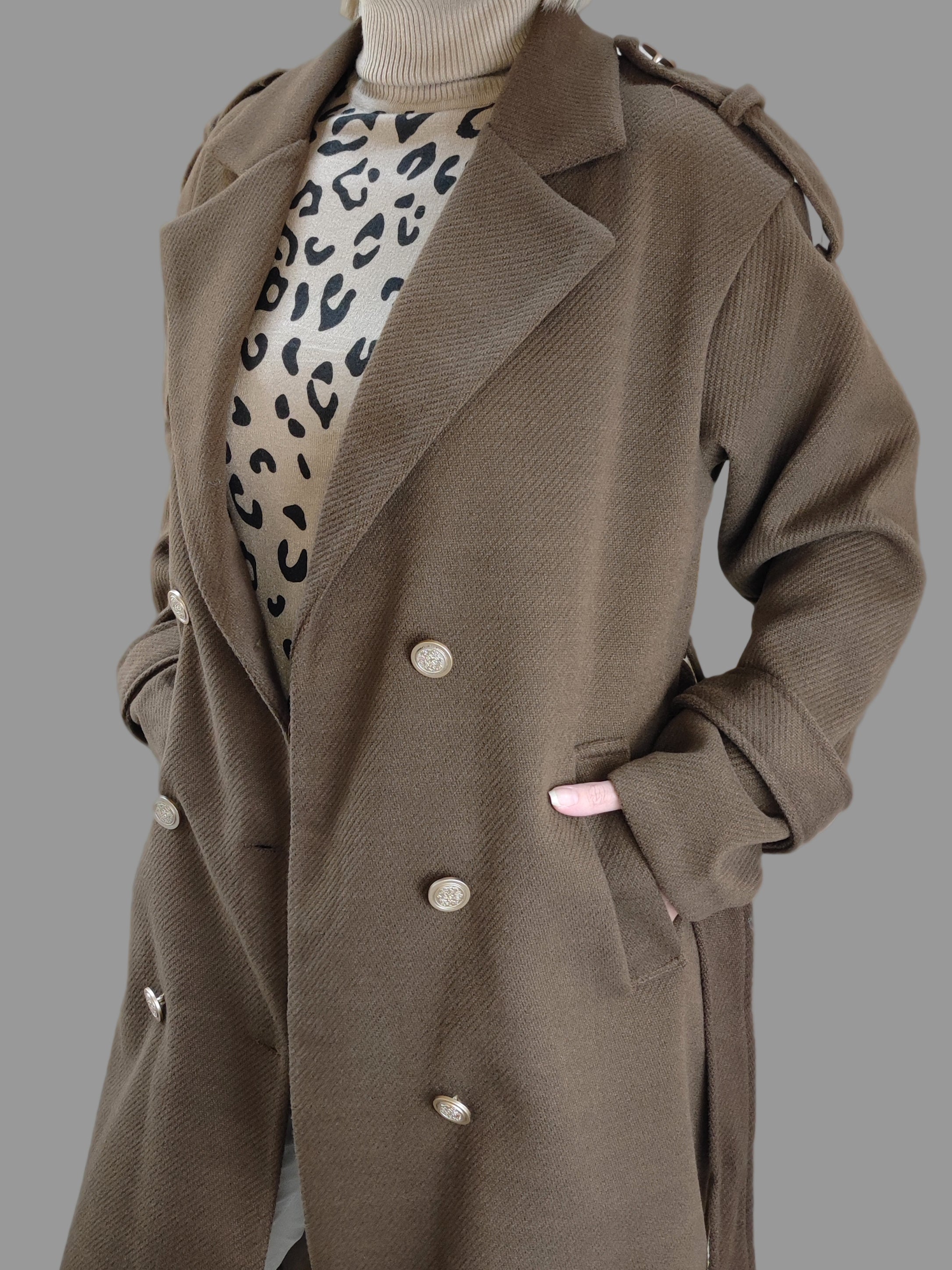 Weicher Mantel im Trenchcoat Style Braun (36-42/44)