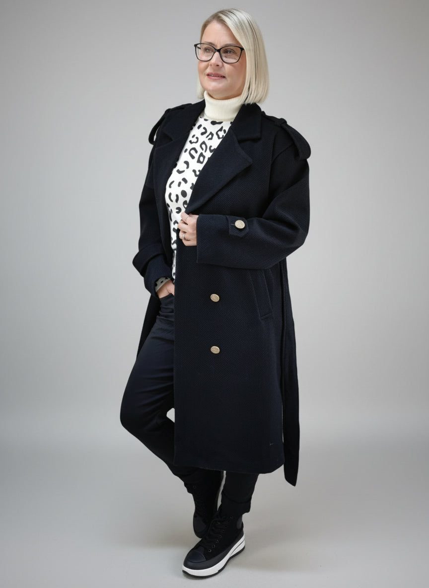 Weicher Mantel im Trenchcoat Style Schwarz (36-42/44)