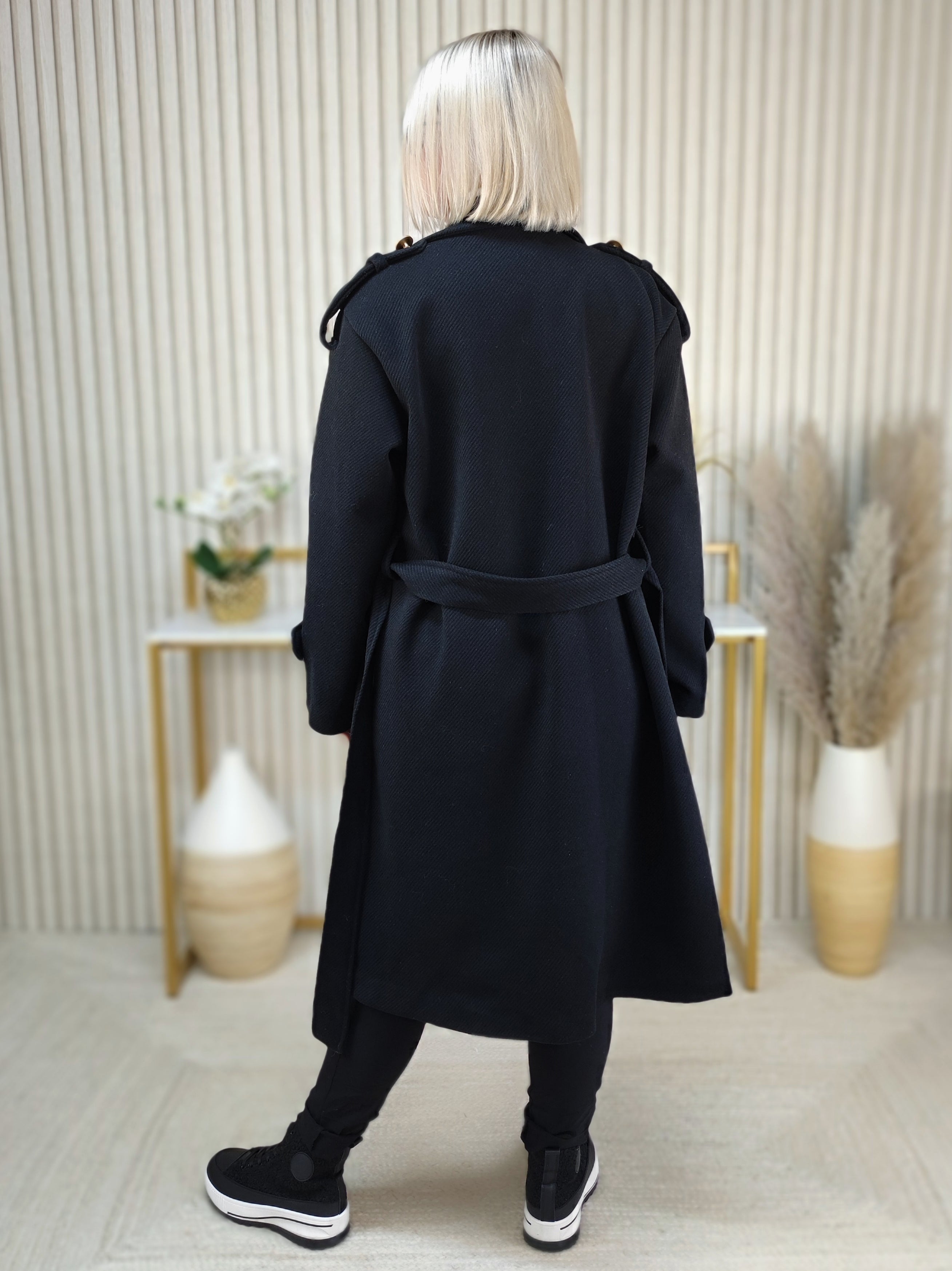 Weicher Mantel im Trenchcoat Style Schwarz (36-42/44)
