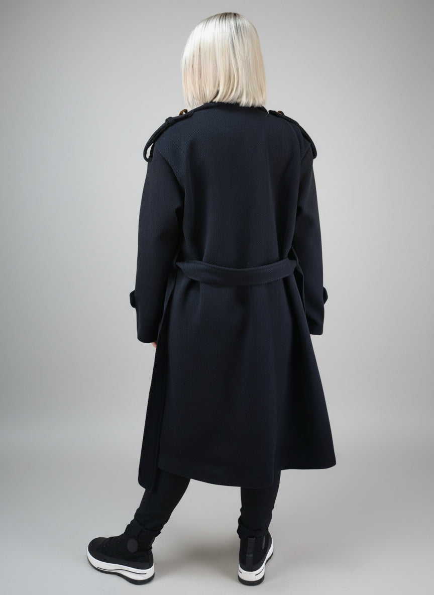 Weicher Mantel im Trenchcoat Style Schwarz (36-42/44)