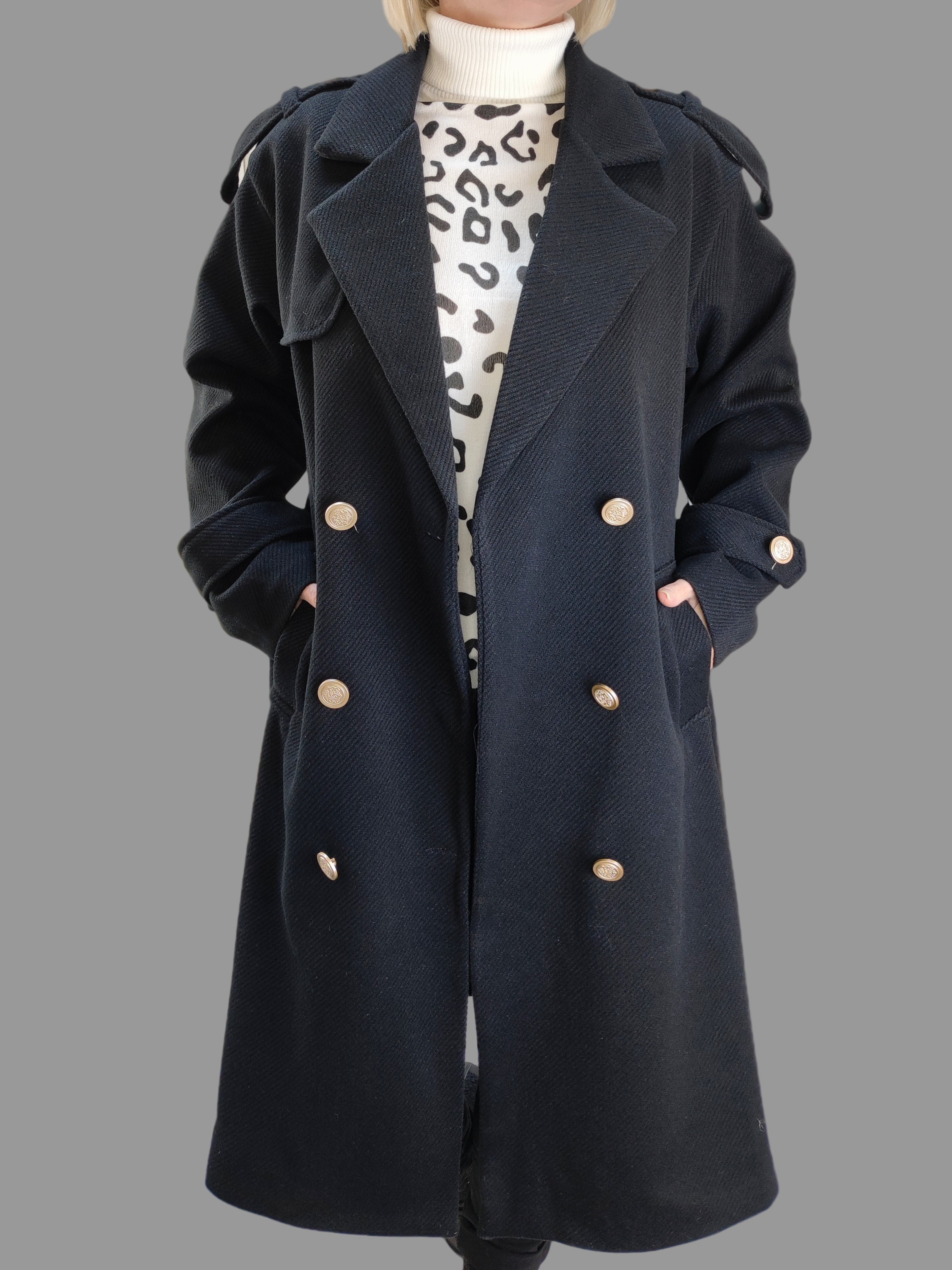 Weicher Mantel im Trenchcoat Style Schwarz (36-42/44)