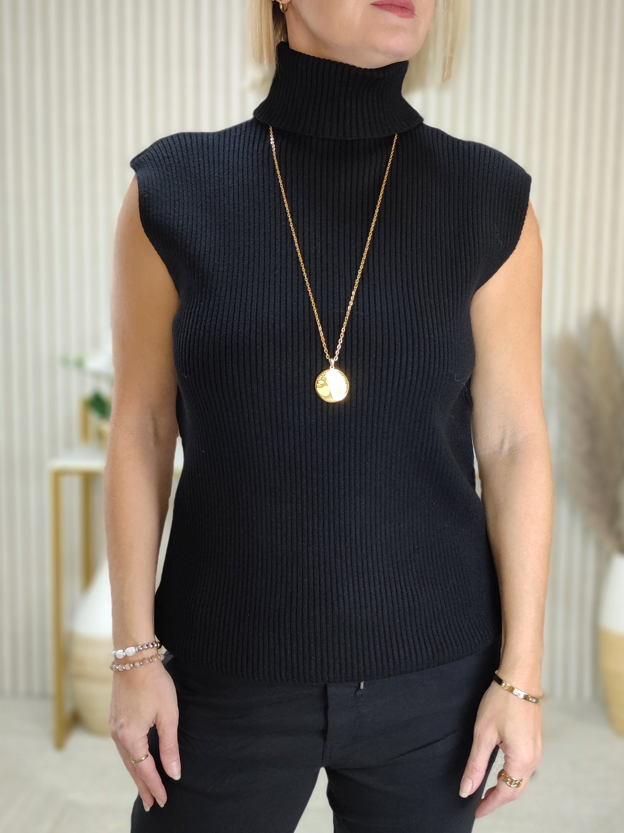 Unterziehpullover ohne Arm "Nena" schwarz (36-42/44)