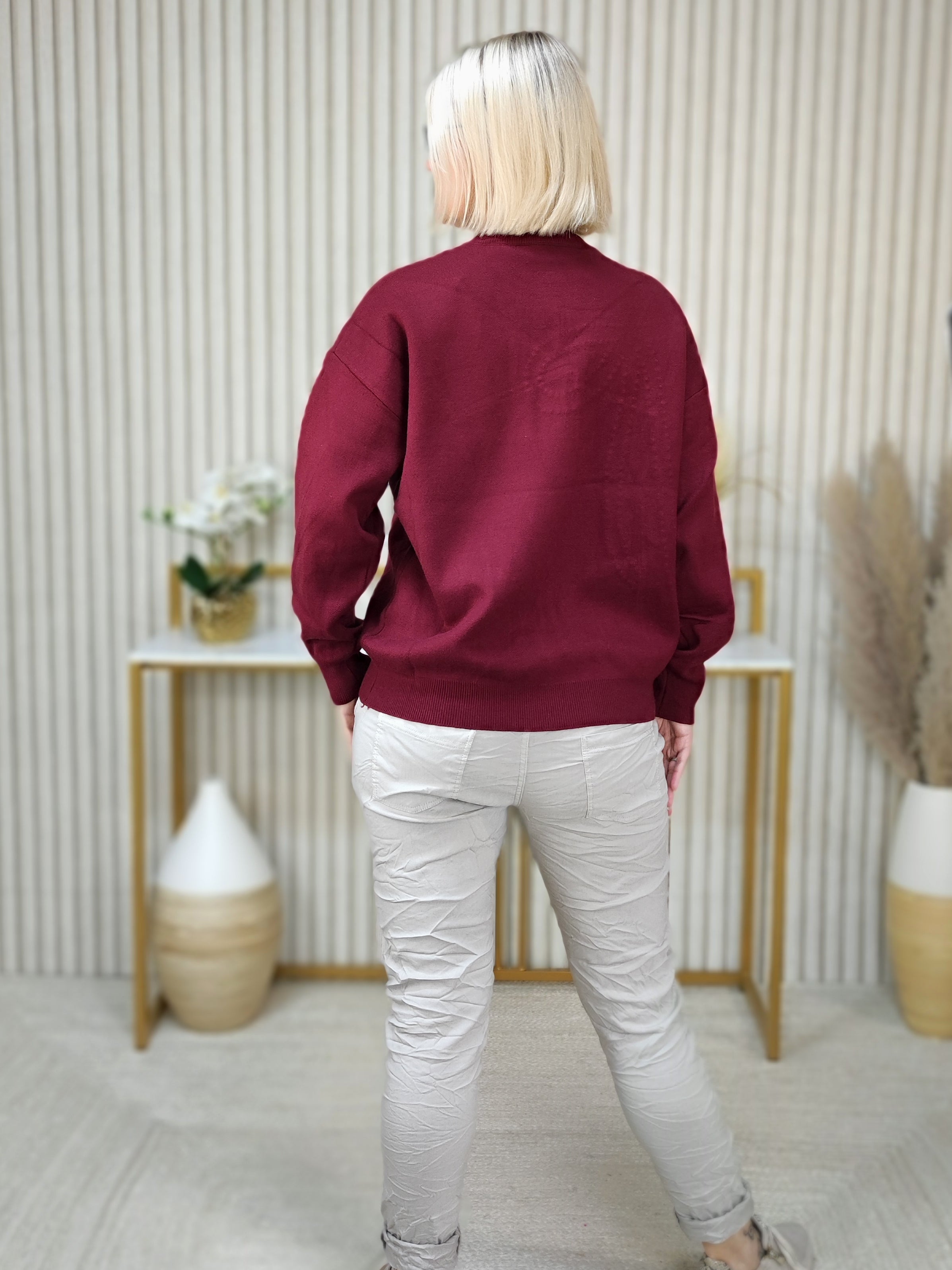 Pullover "Schleife" vino (36-44)