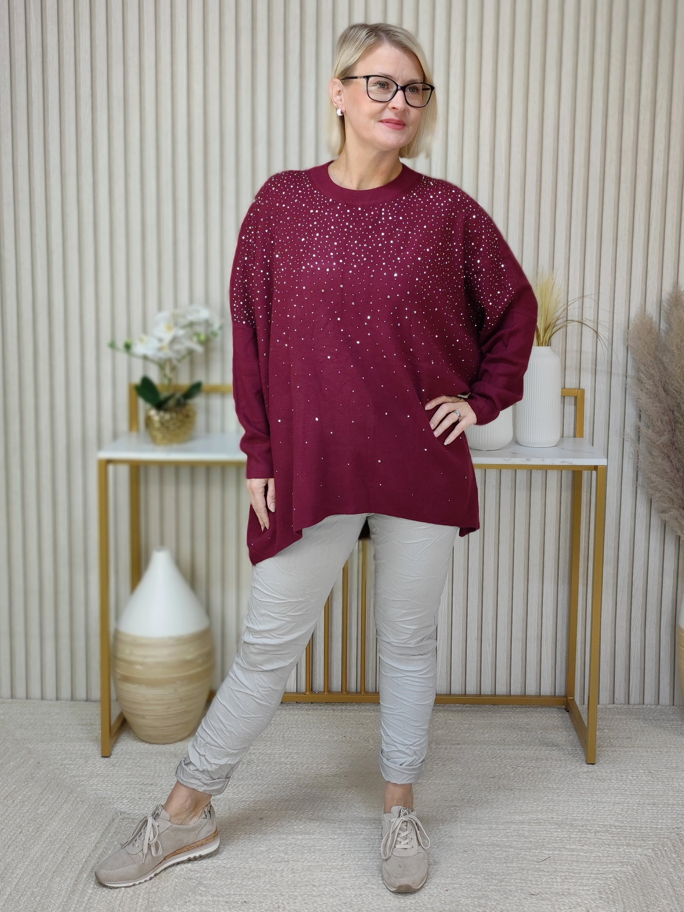 Pullover "Glamour" vino (40/42-46/48)