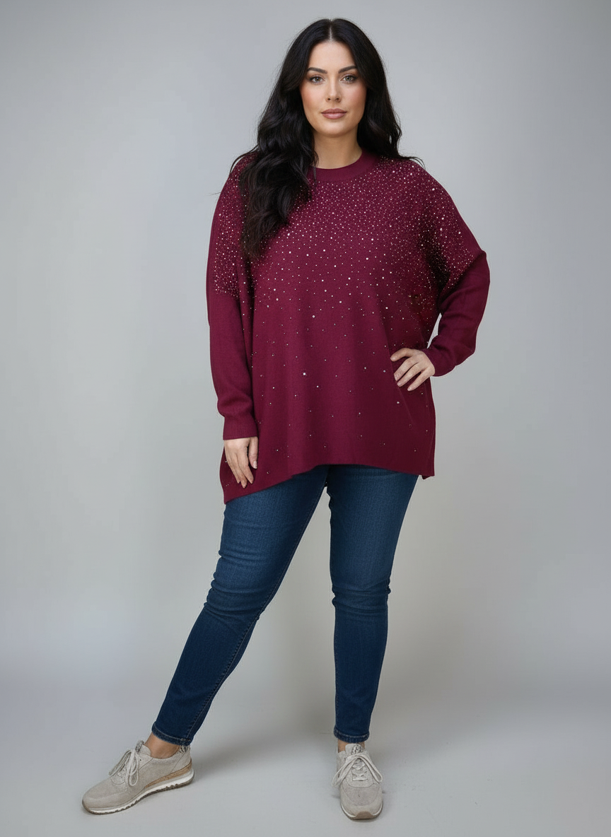 Pullover "Glamour" vino (42-46/48)