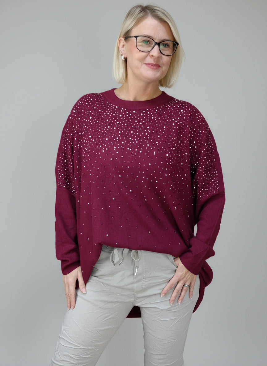 Pullover "Glamour" vino (40/42-46/48)
