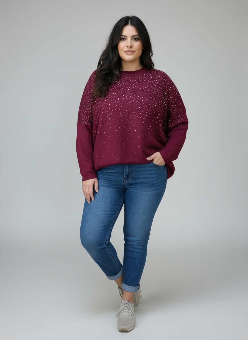 Pullover "Glamour" vino (42-46/48)