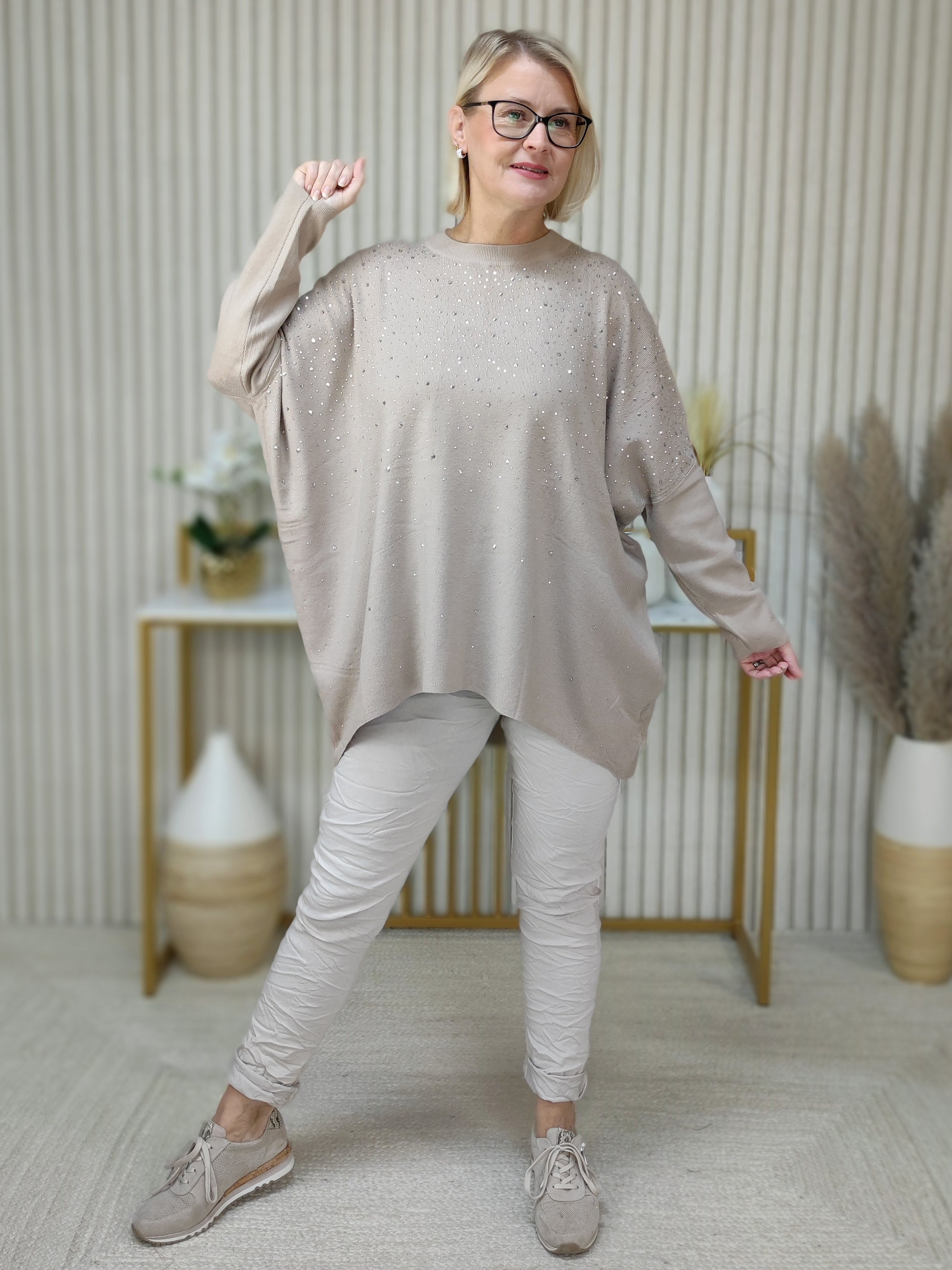 Pullover "Glamour" beige (40/42-46/48)