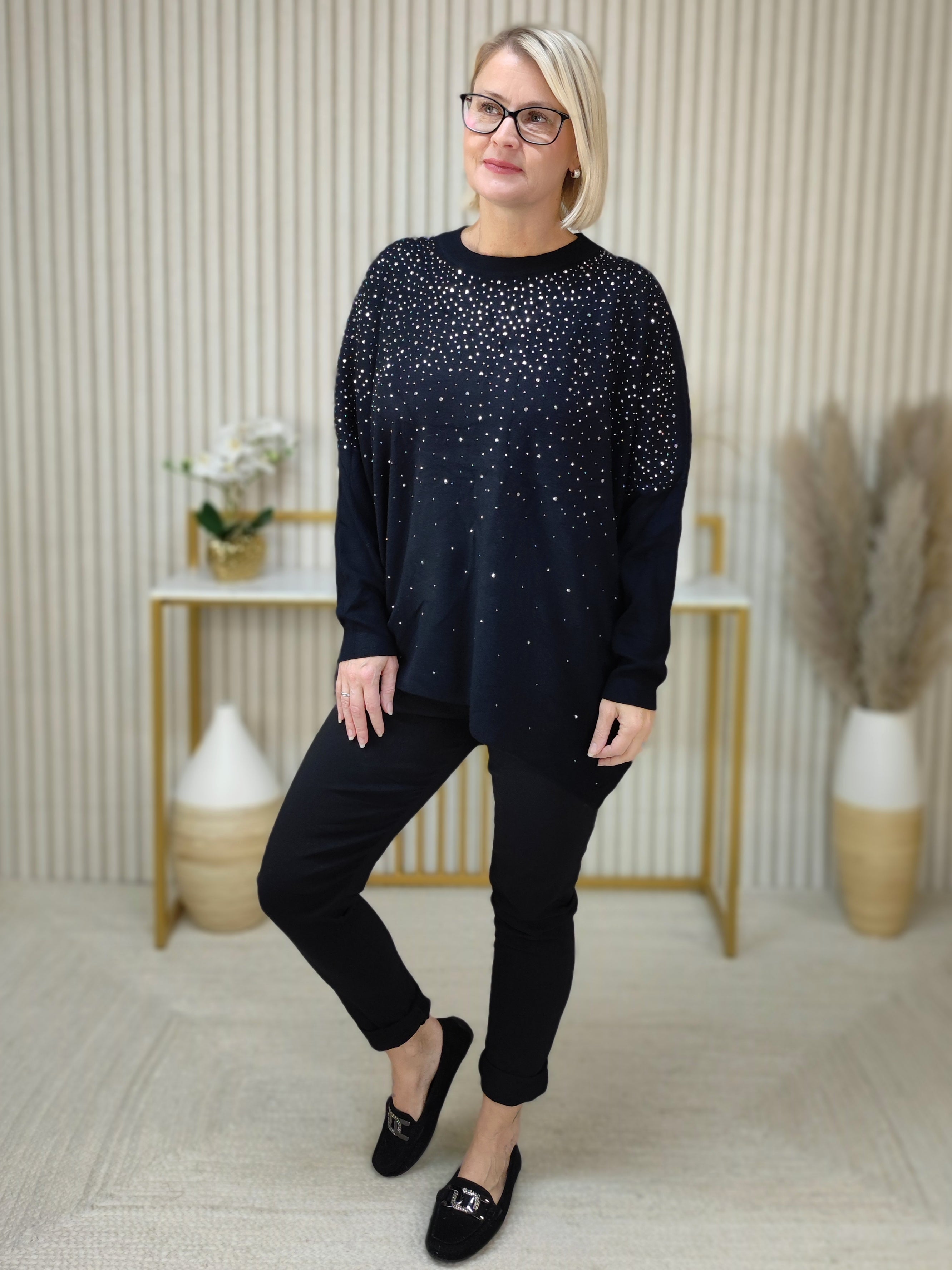 Pullover "Glamour" schwarz (40/42-46/48)