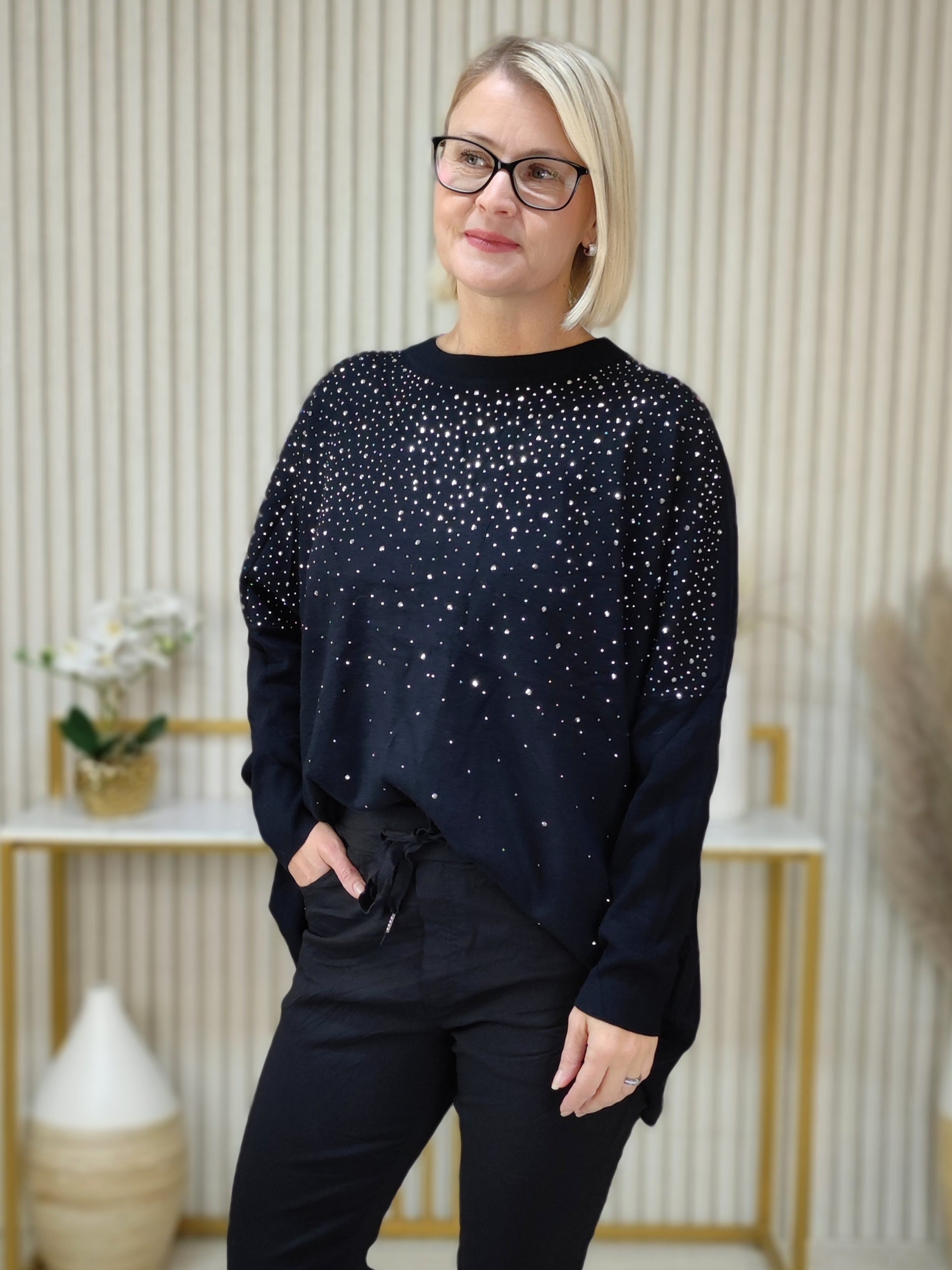 Pullover "Glamour" schwarz (40/42-46/48)