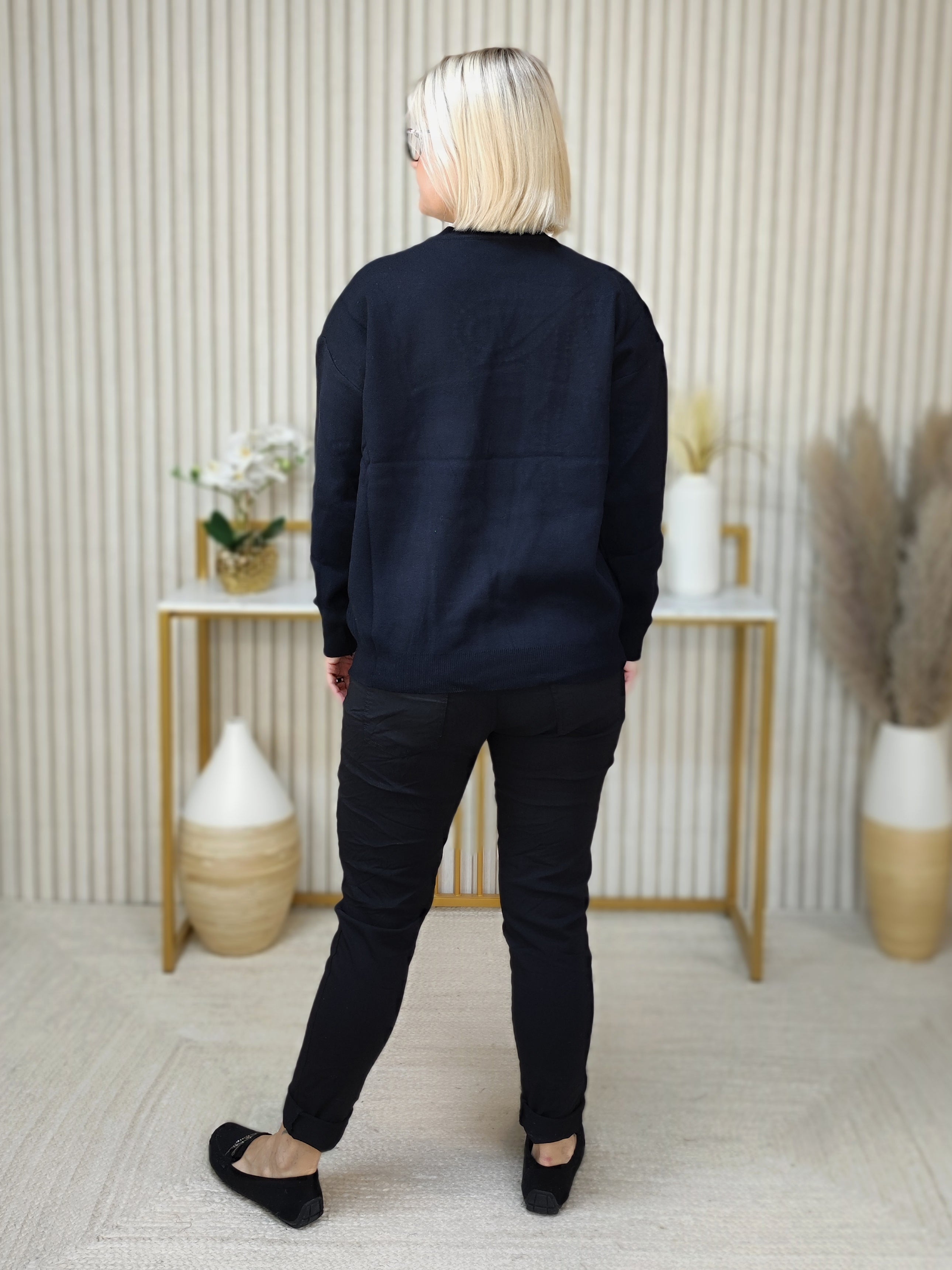 Pullover "Schleife" schwarz (36-44)