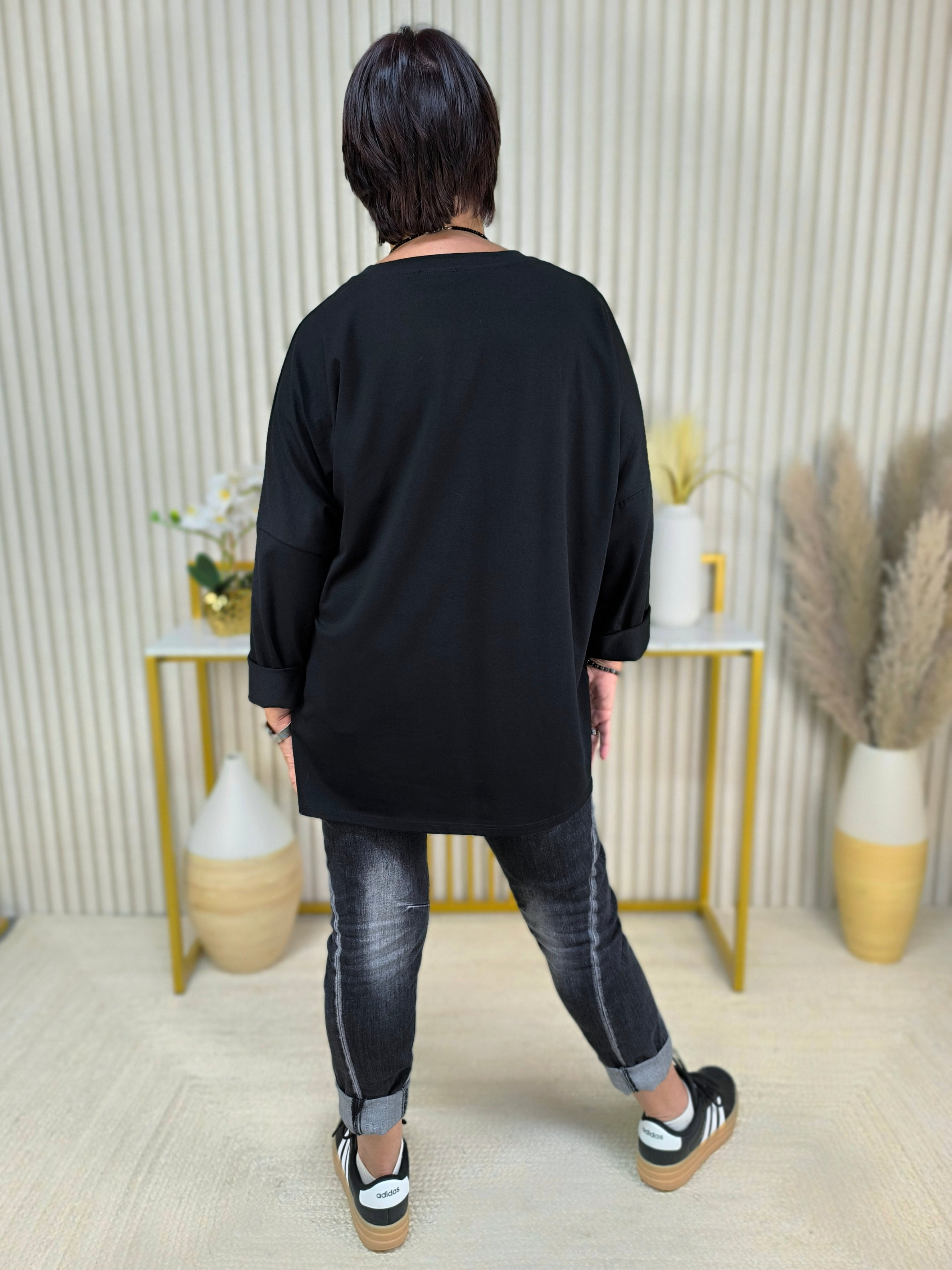 Langarm Shirt "Vespa" schwarz (44-48)