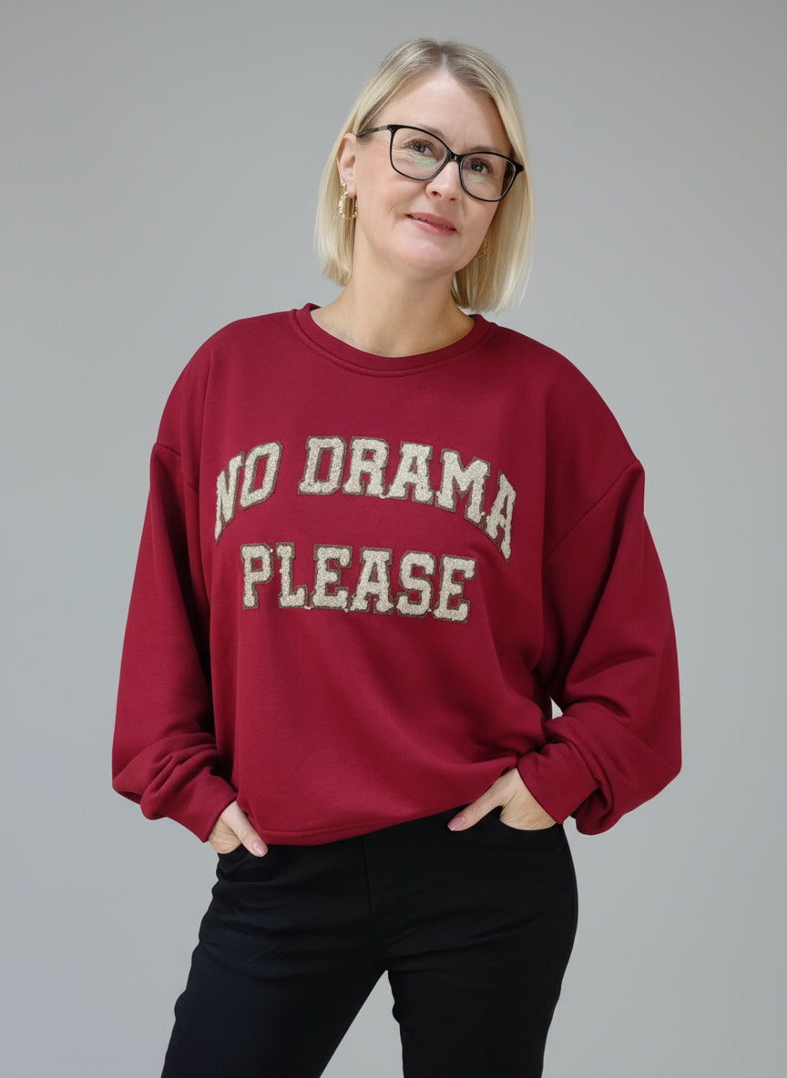 Sweatshirt "No Drama" vino (38-42/44)