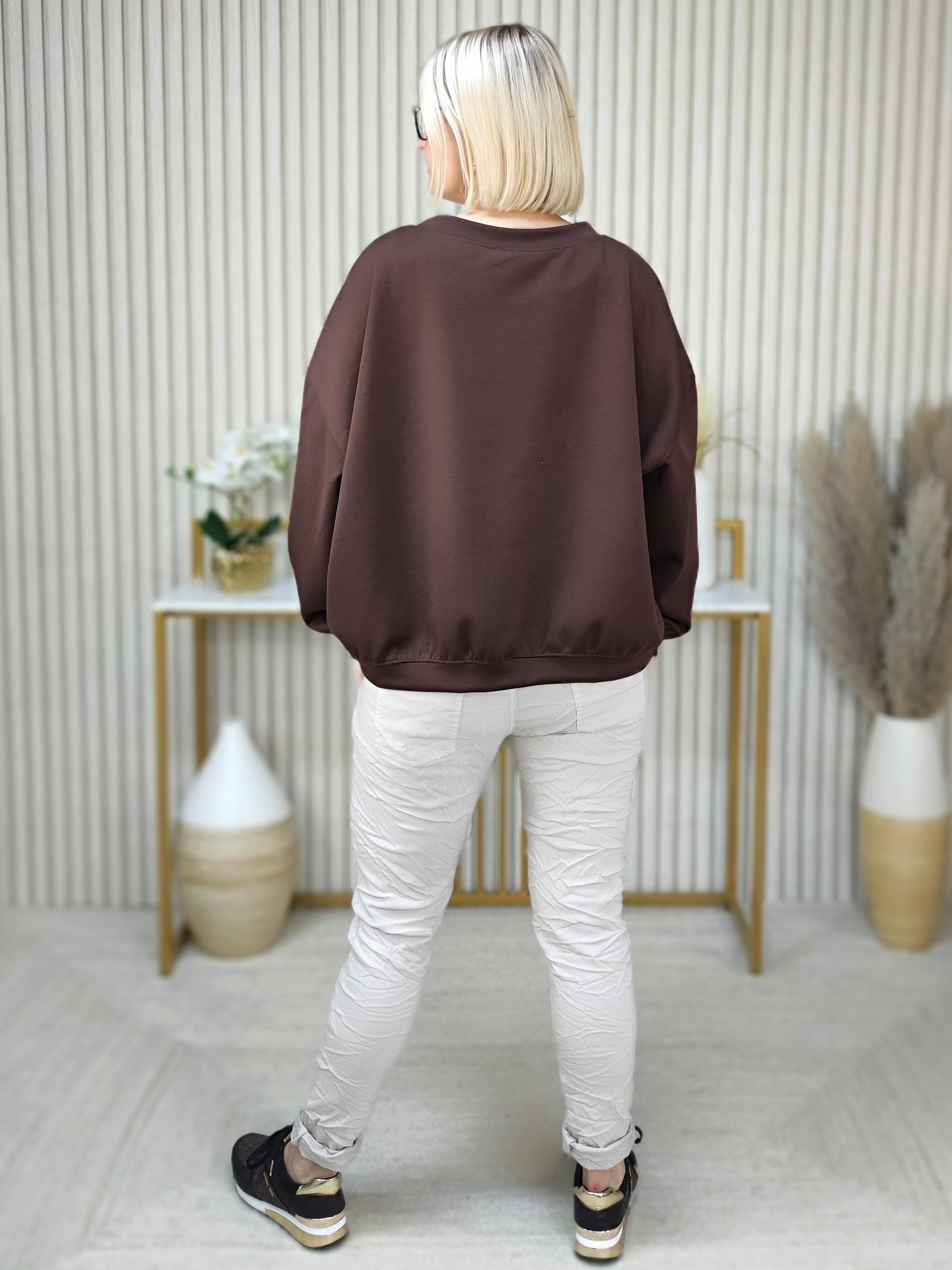 Sweatshirt "Smile" schoko (40-44)
