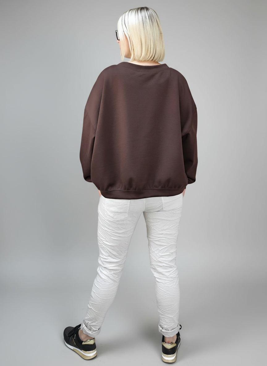 Sweatshirt "Smile" schoko (40-44)