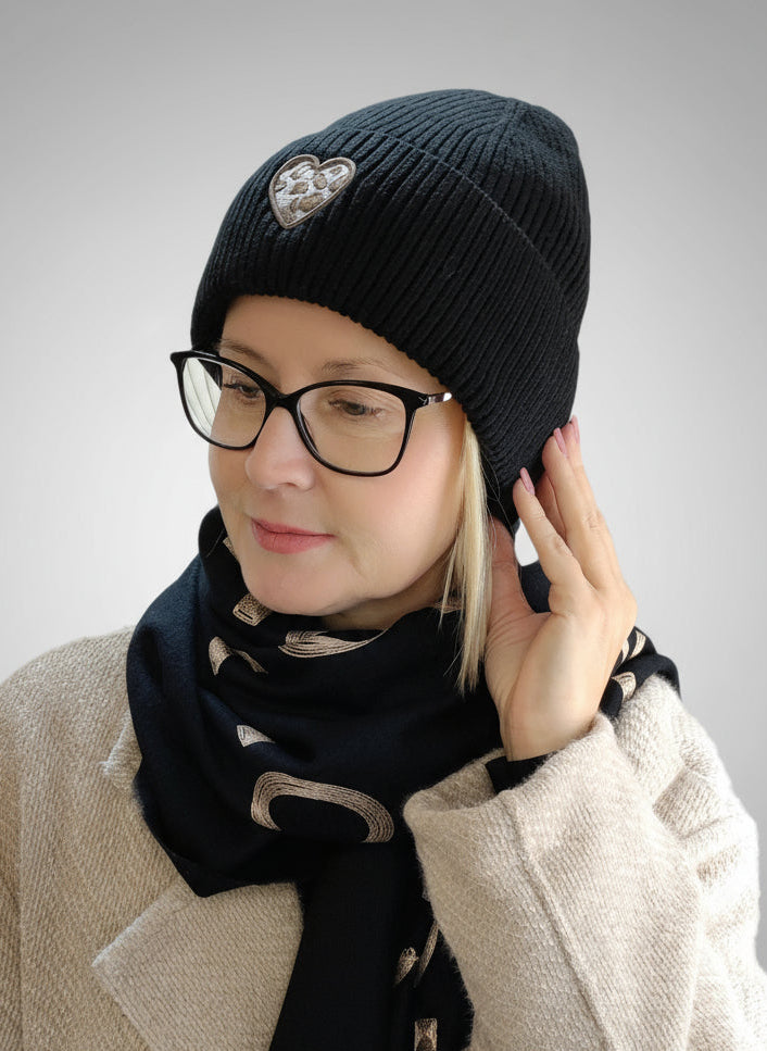 Mütze "Heart" schwarz