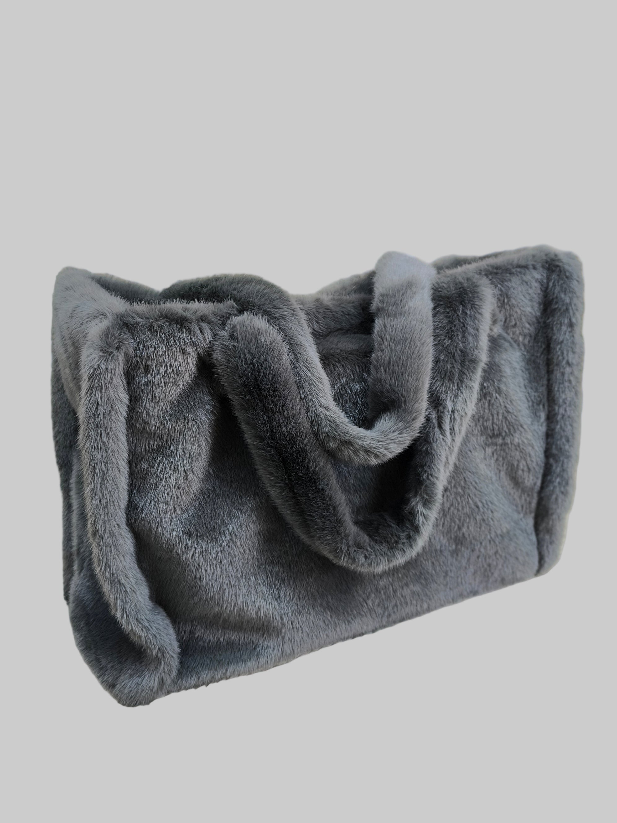 Grosse Felltasche grau