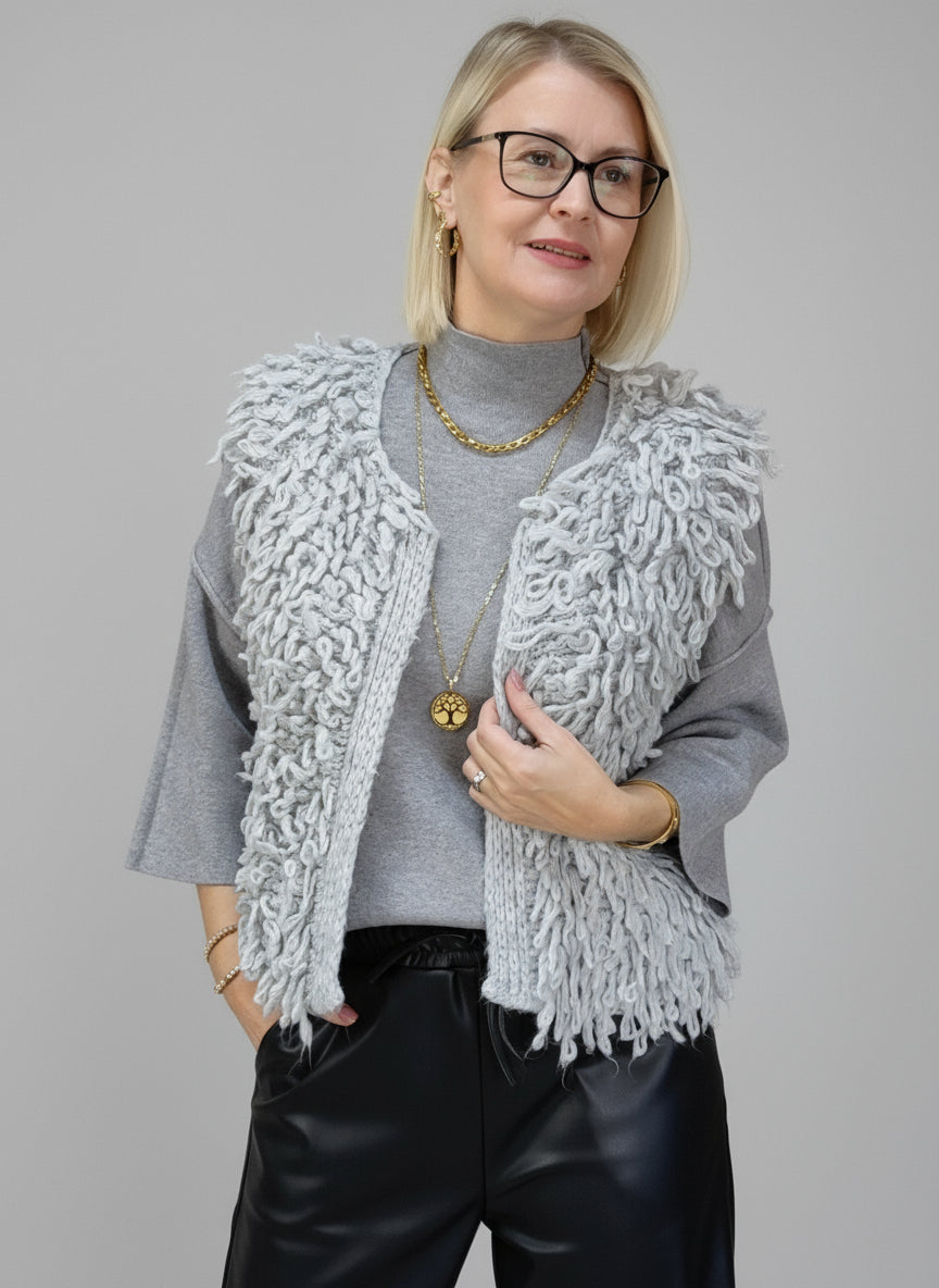 Fransenweste in grau (36-42/44)