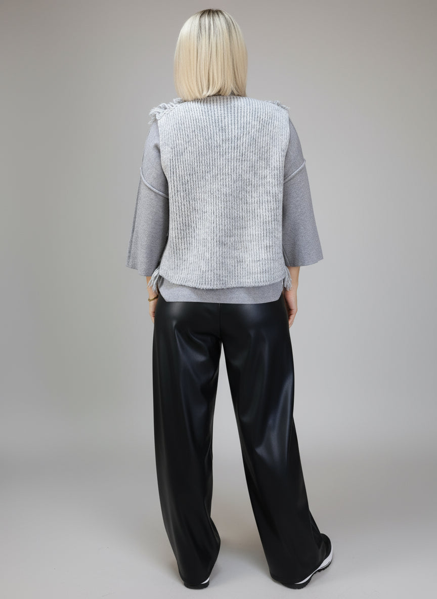 Fransenweste in grau (36-42/44)