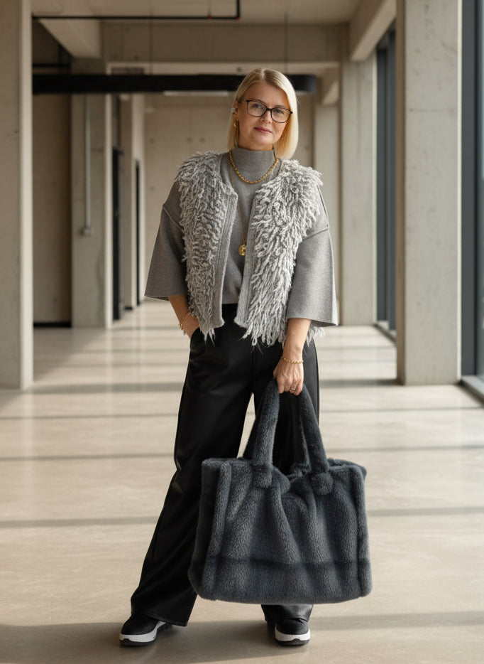 Fransenweste in grau (36-42/44)