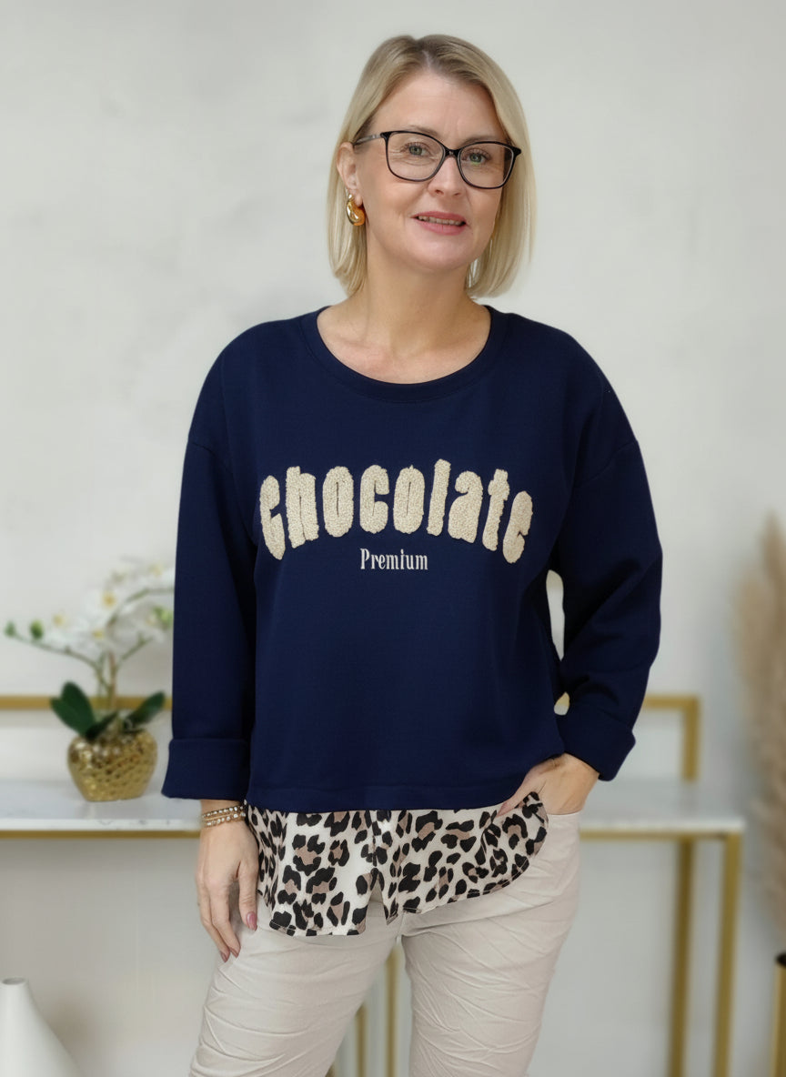 Sweatshirt "Chocolate" dunkelblau (40-42/44)